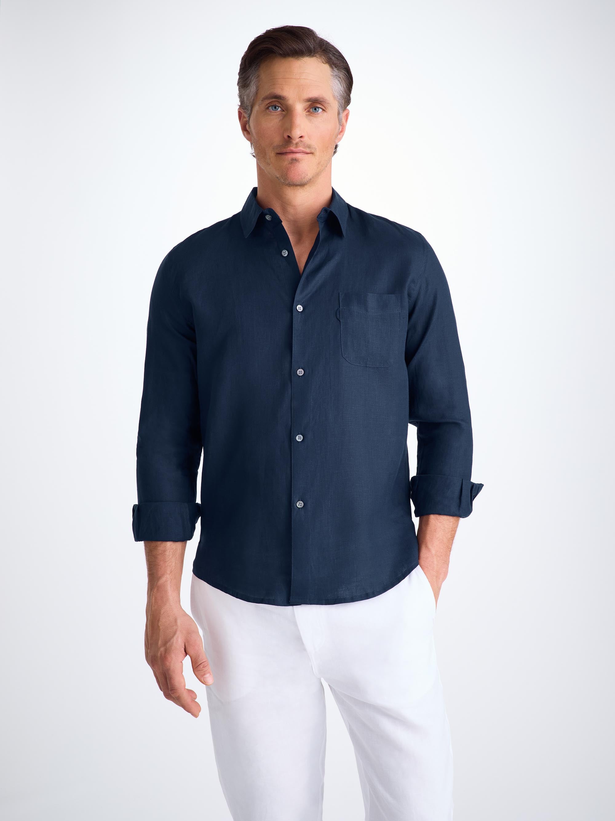 Men's Shirt Monaco Linen Navy