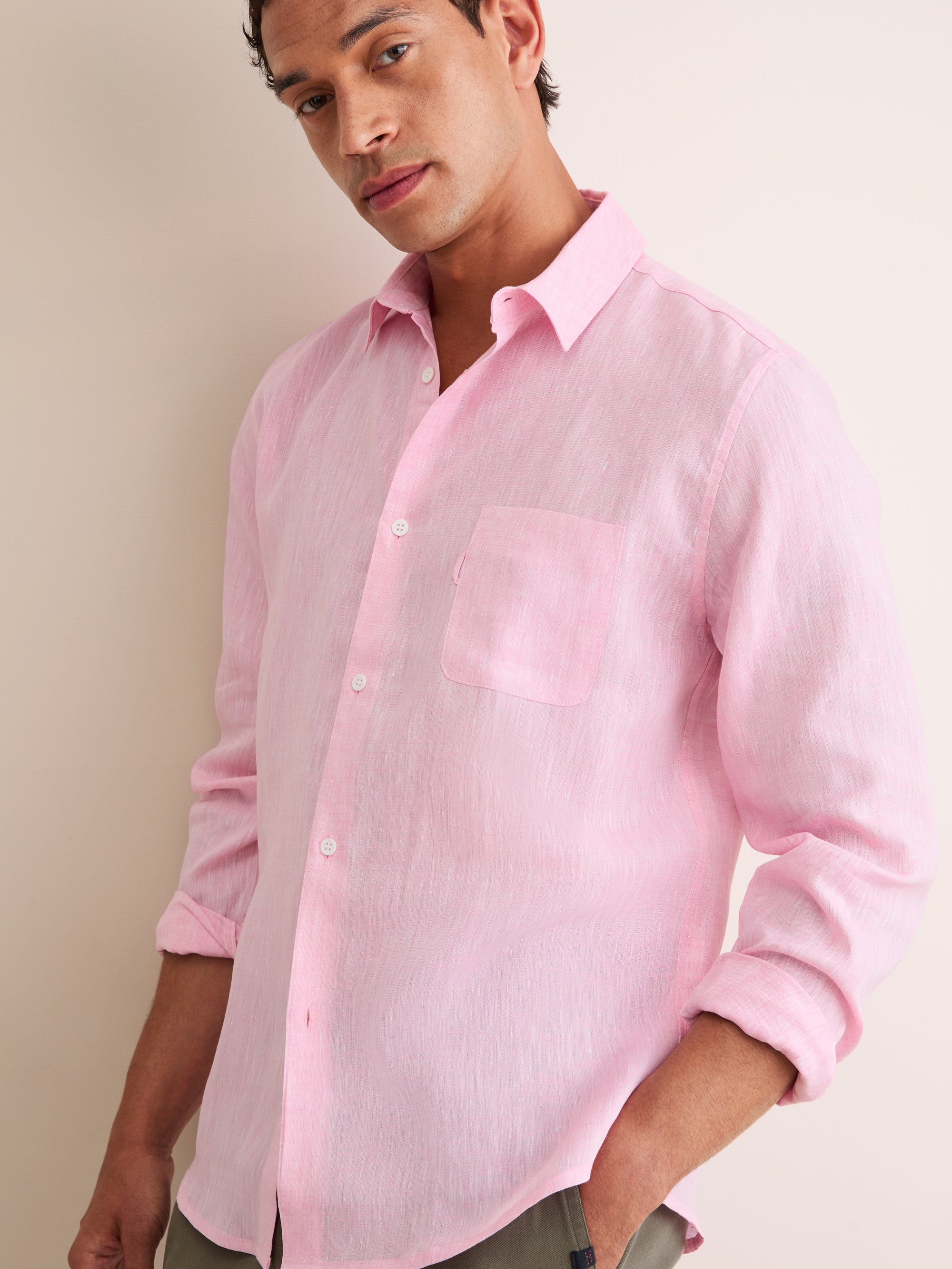 Men's Shirt Monaco Linen Pink