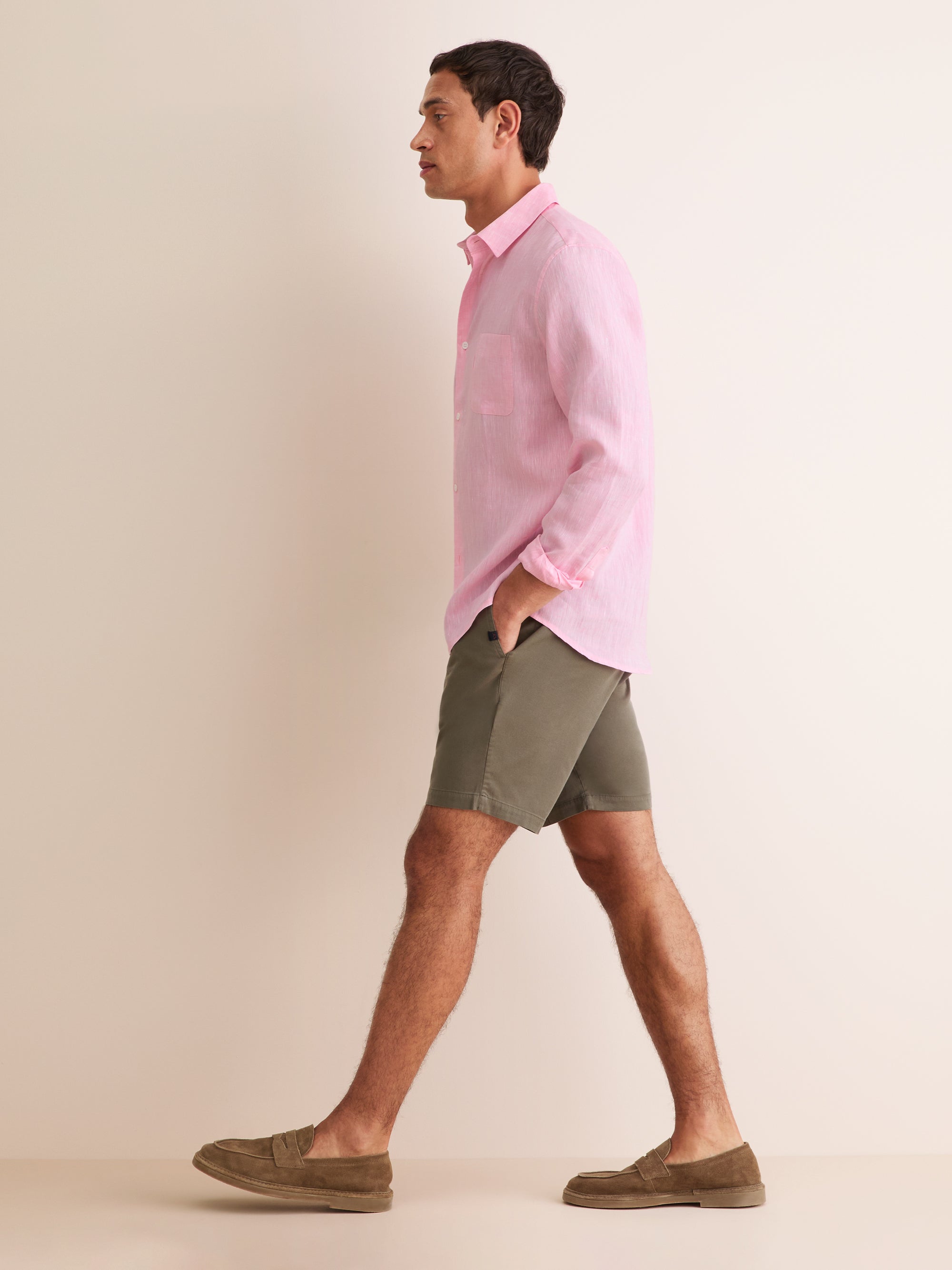 Men's Shirt Monaco Linen Pink