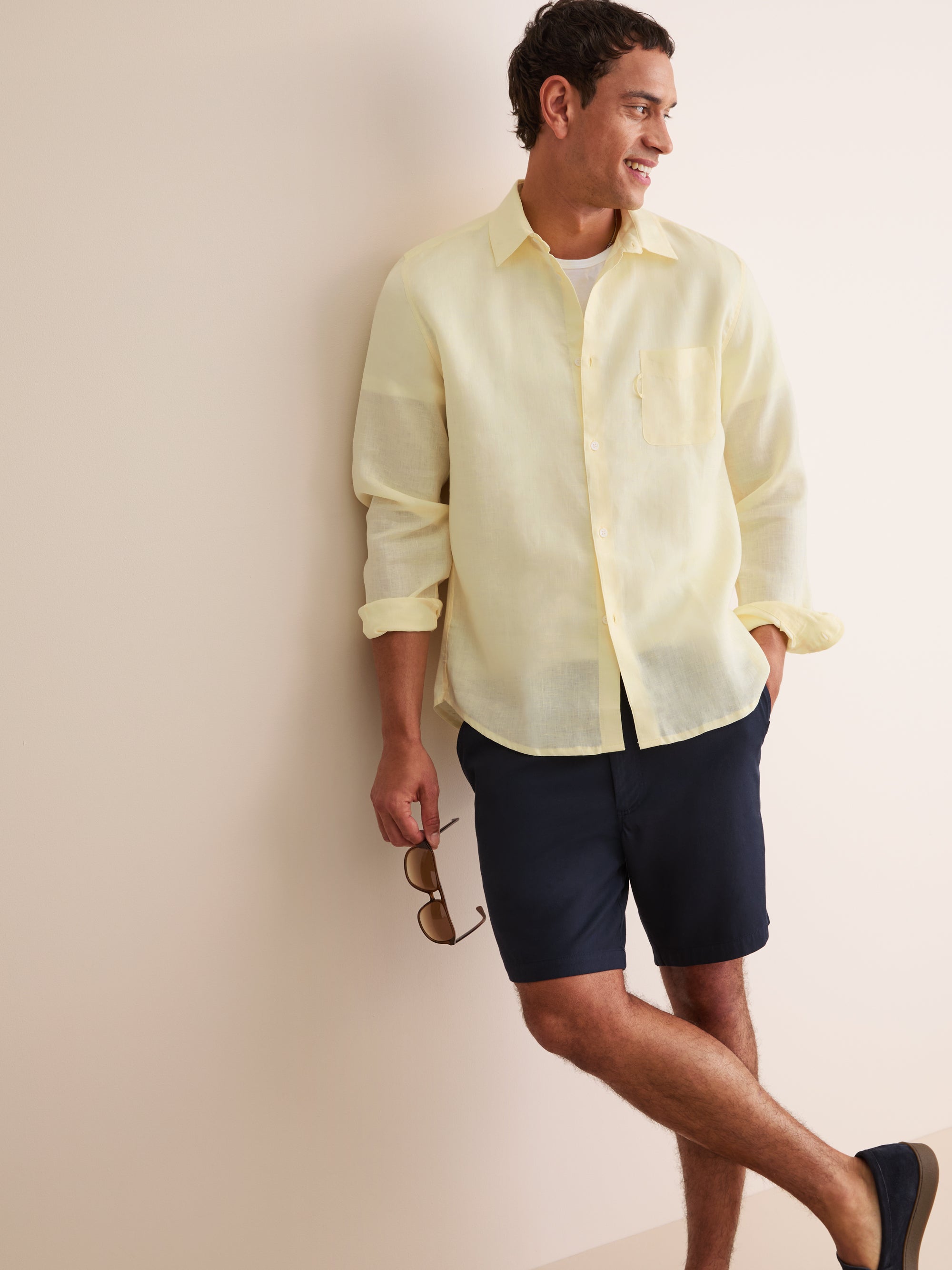 Men's Shirt Monaco Linen Buttermilk