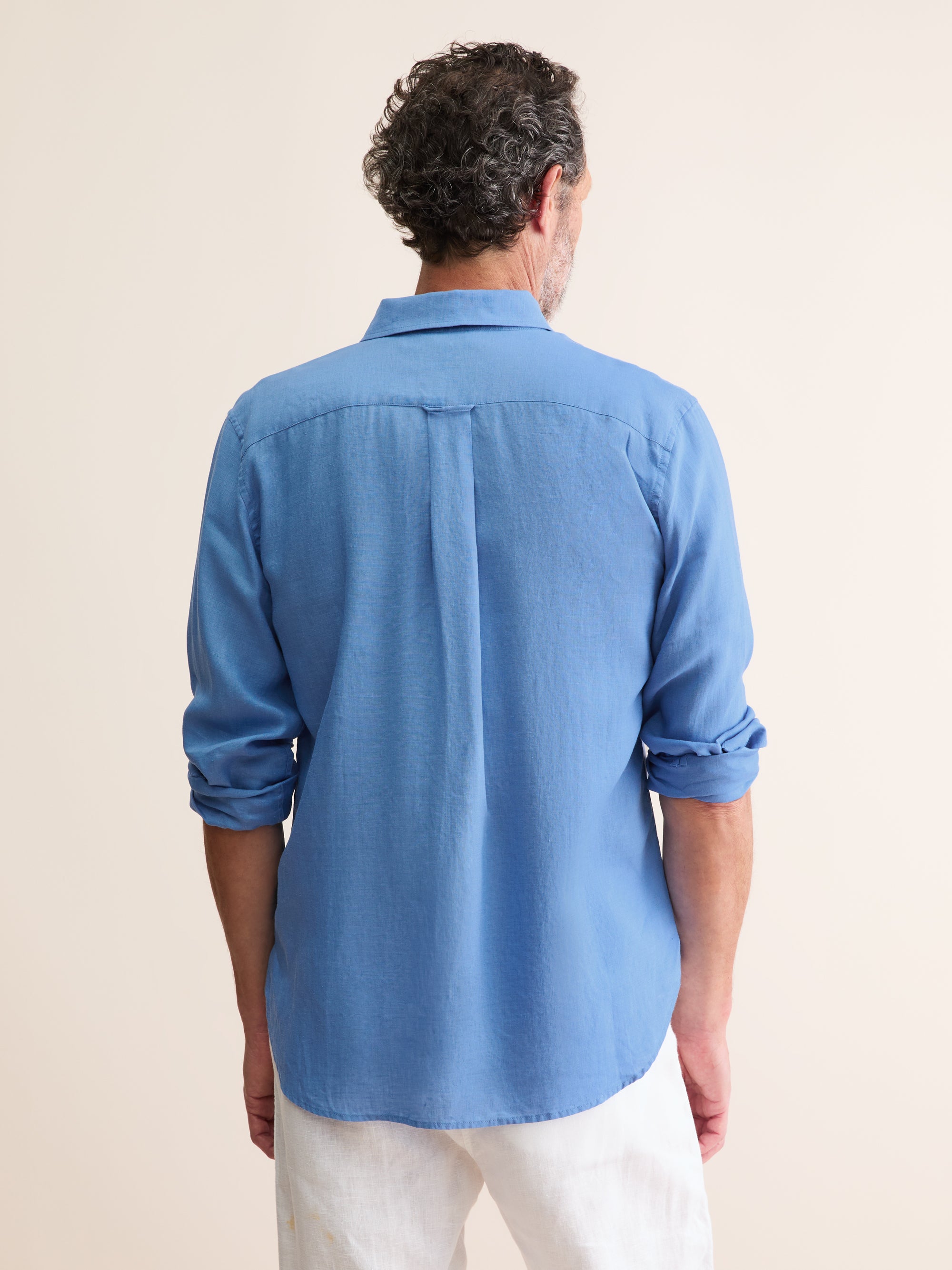 Men's Shirt Monaco Linen Santorini Blue