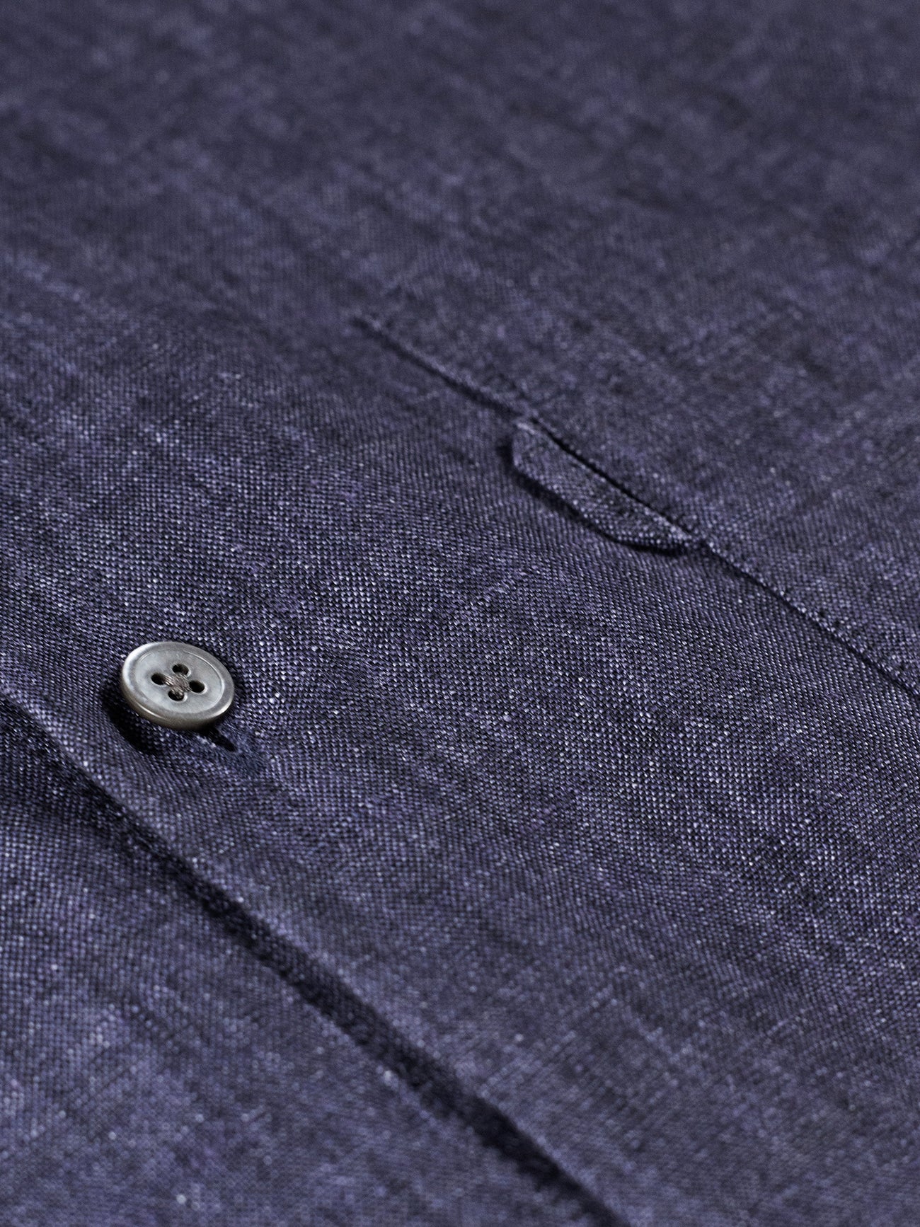 Men's Linen Shirt Monaco Long Sleeve Navy Blue