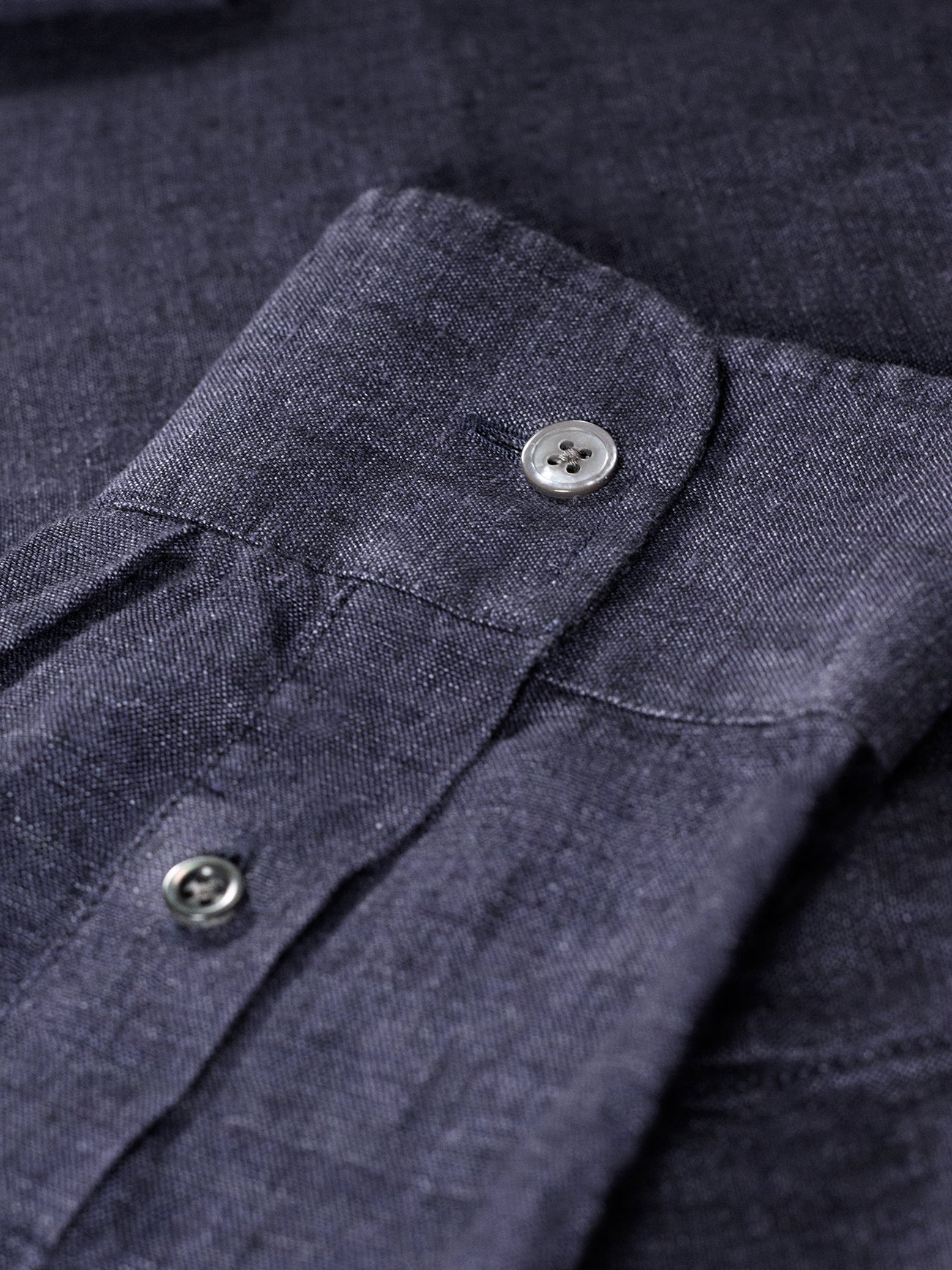 Men's Linen Shirt Monaco Long Sleeve Navy Blue