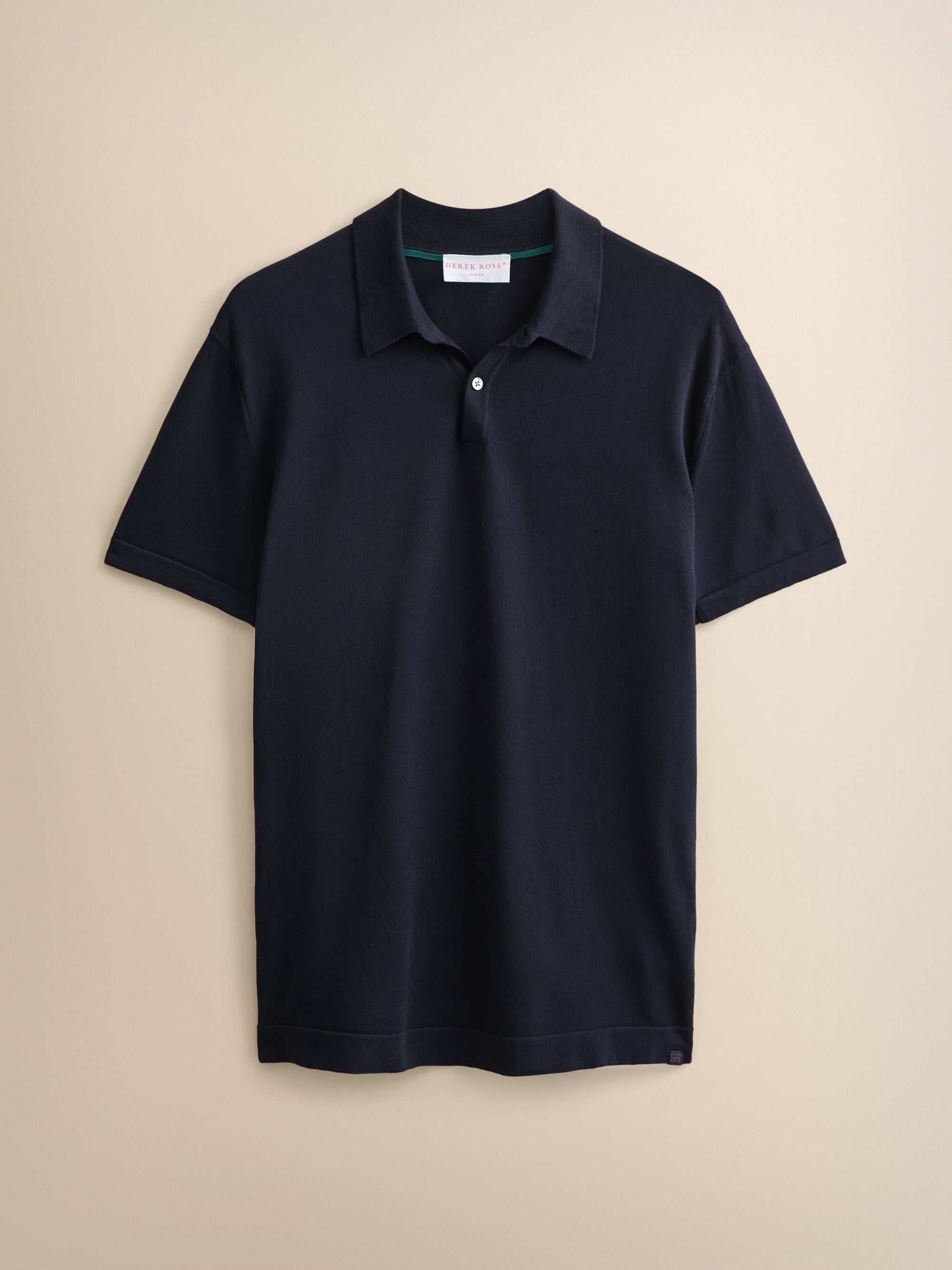 Jacob Sea Island Cotton Polo Shirt Navy Blue