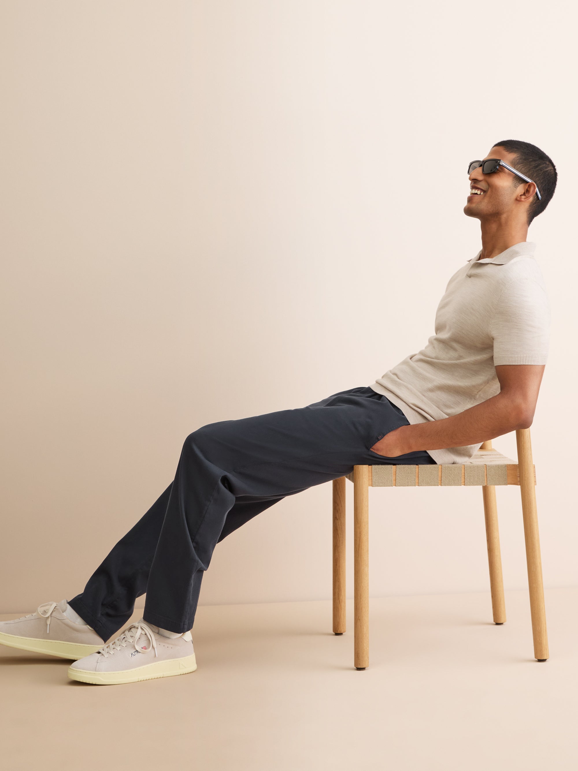 Men's Trousers Harris Lyocell Cotton Navy