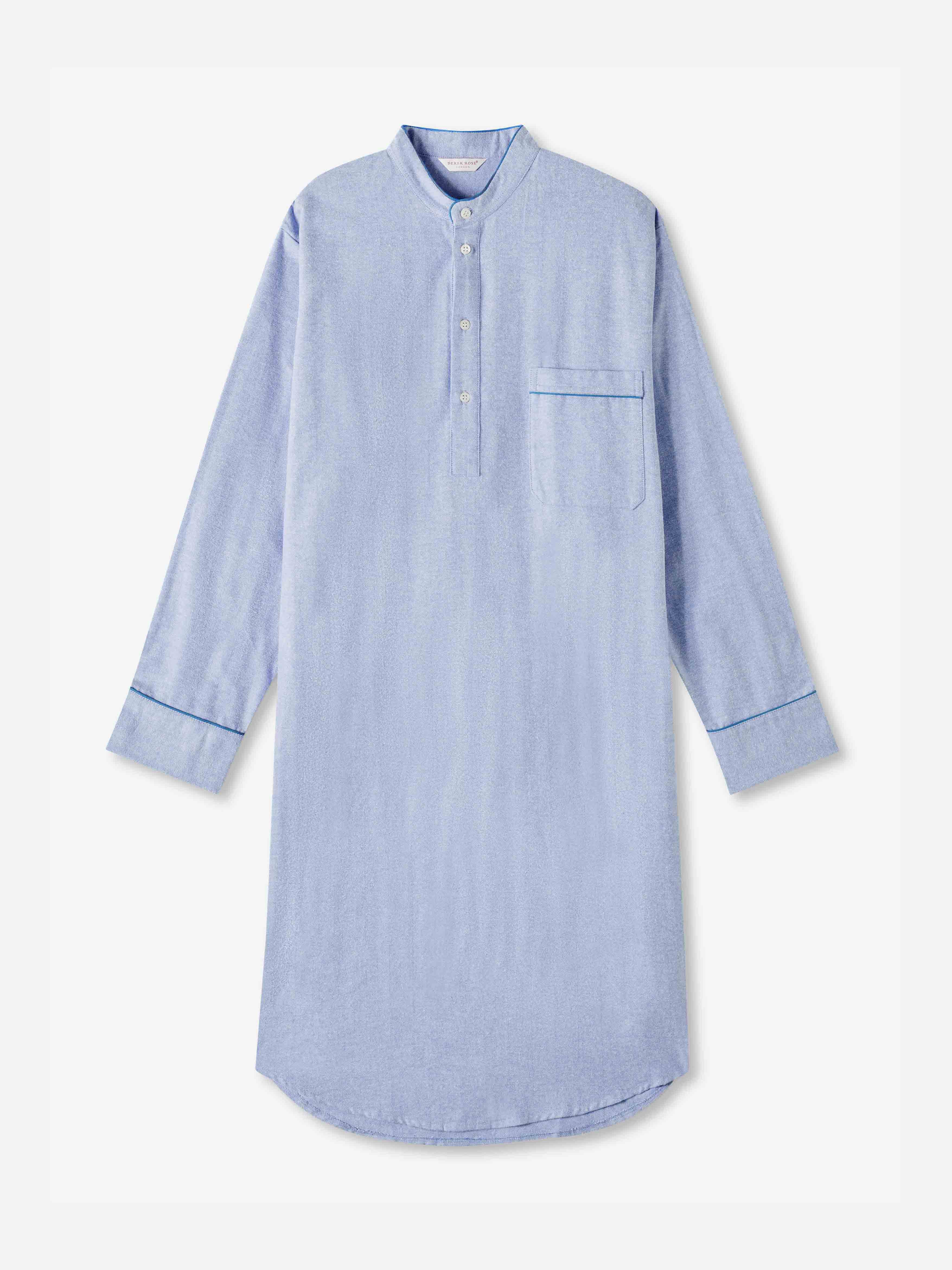 Men's Nightshirt Arran 24 Brushed Cotton Blue
