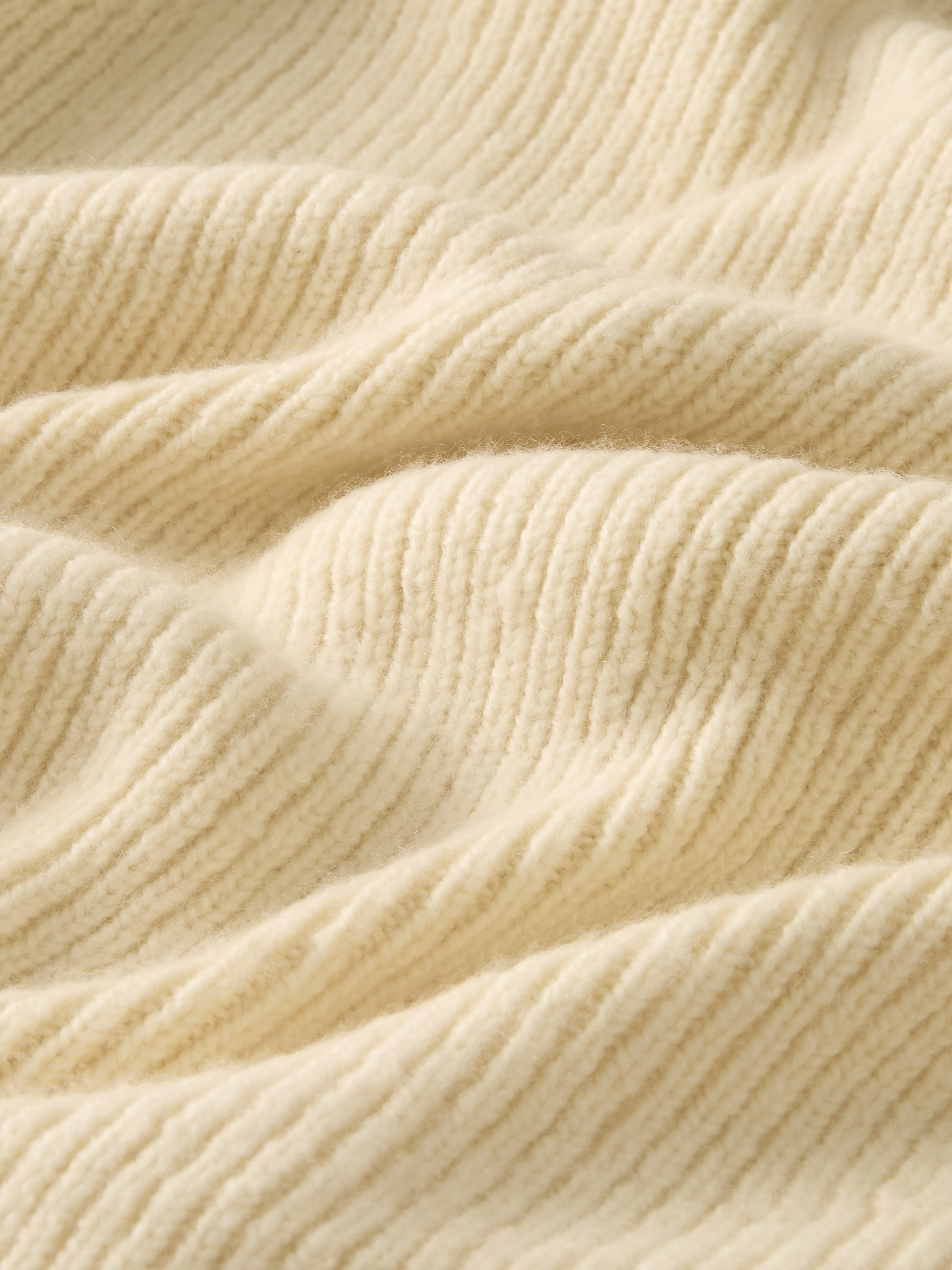 Arthur Wool Cashmere Ribbed Shawl Collar Cardigan Cream