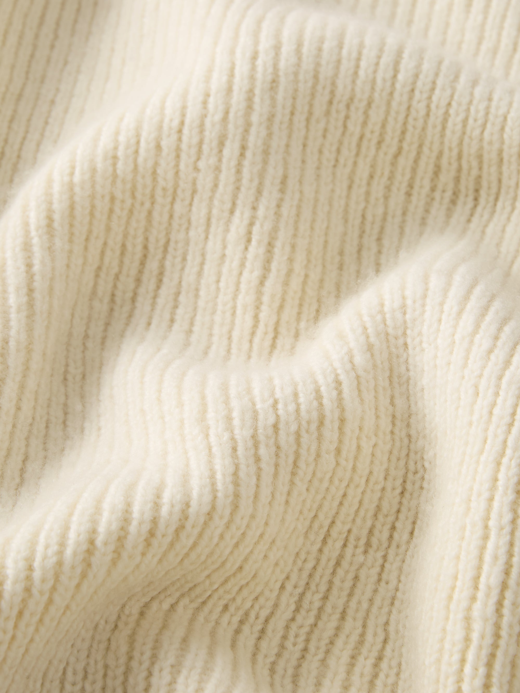 Freddie Wool Cashmere Ribbed Sweater Antique Ivory