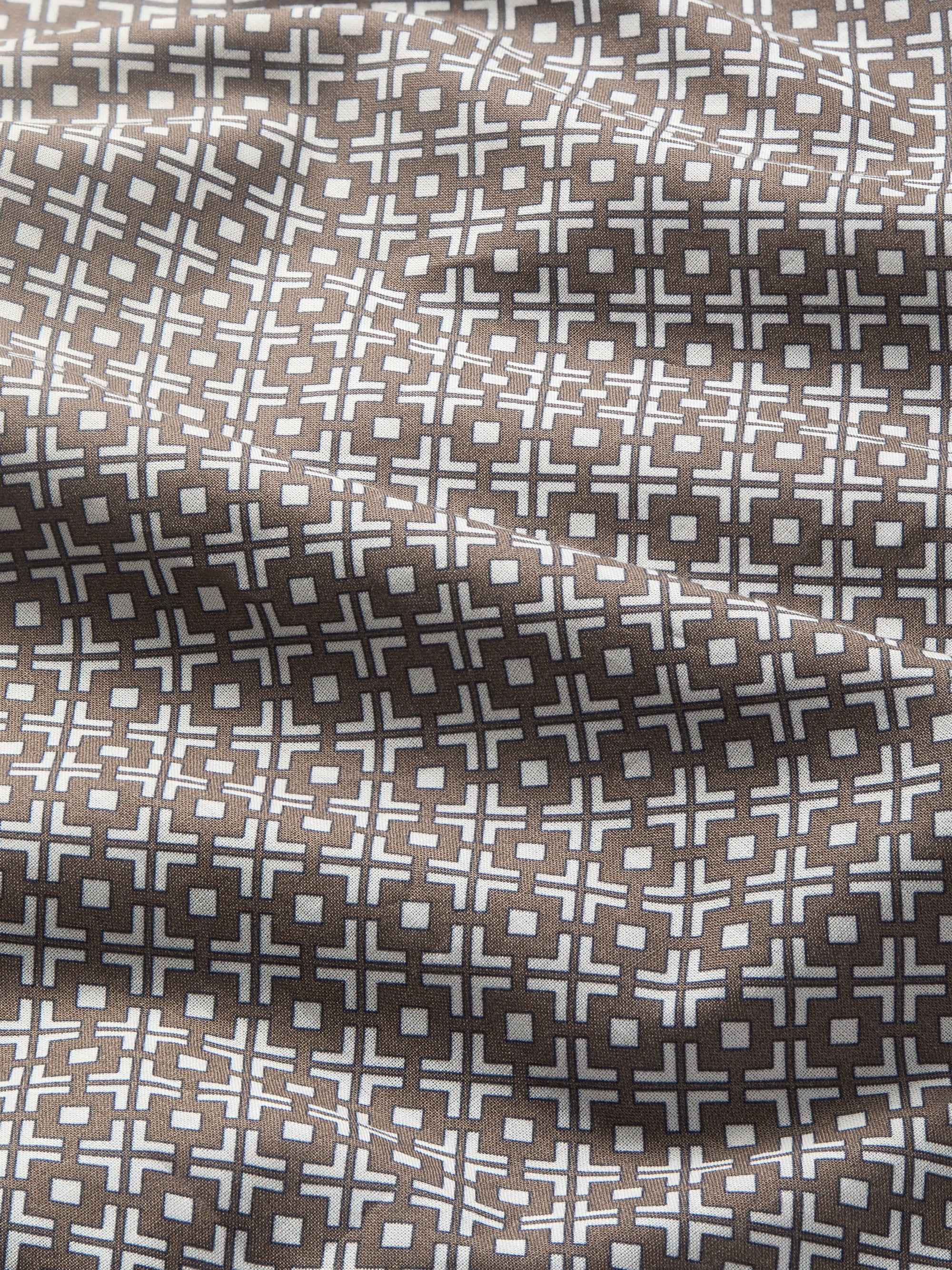 Men's Lounge Trousers London Geo Cross Cotton Batiste Taupe