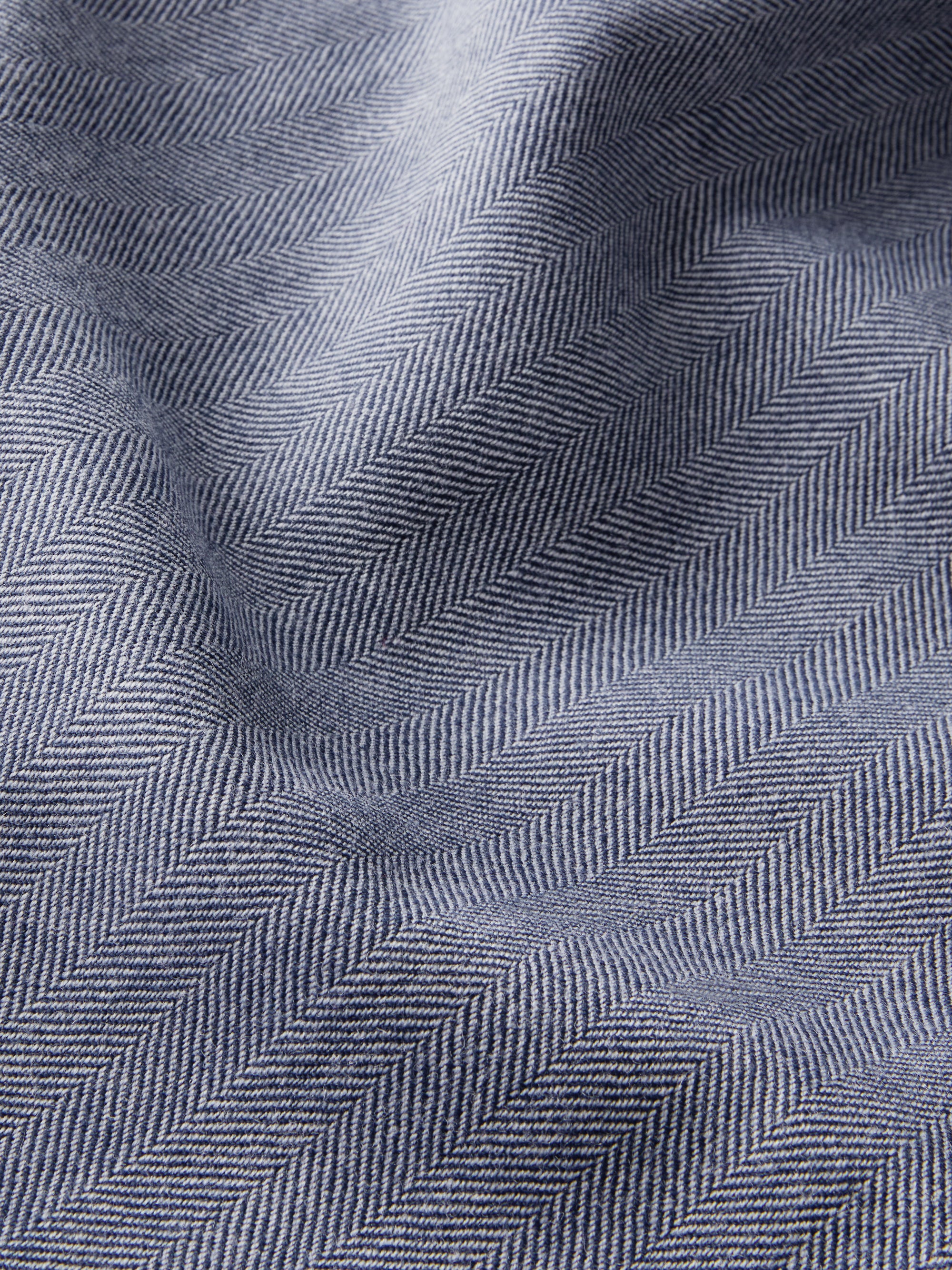Lincoln Merino Wool Gown Navy Blue Herringbone