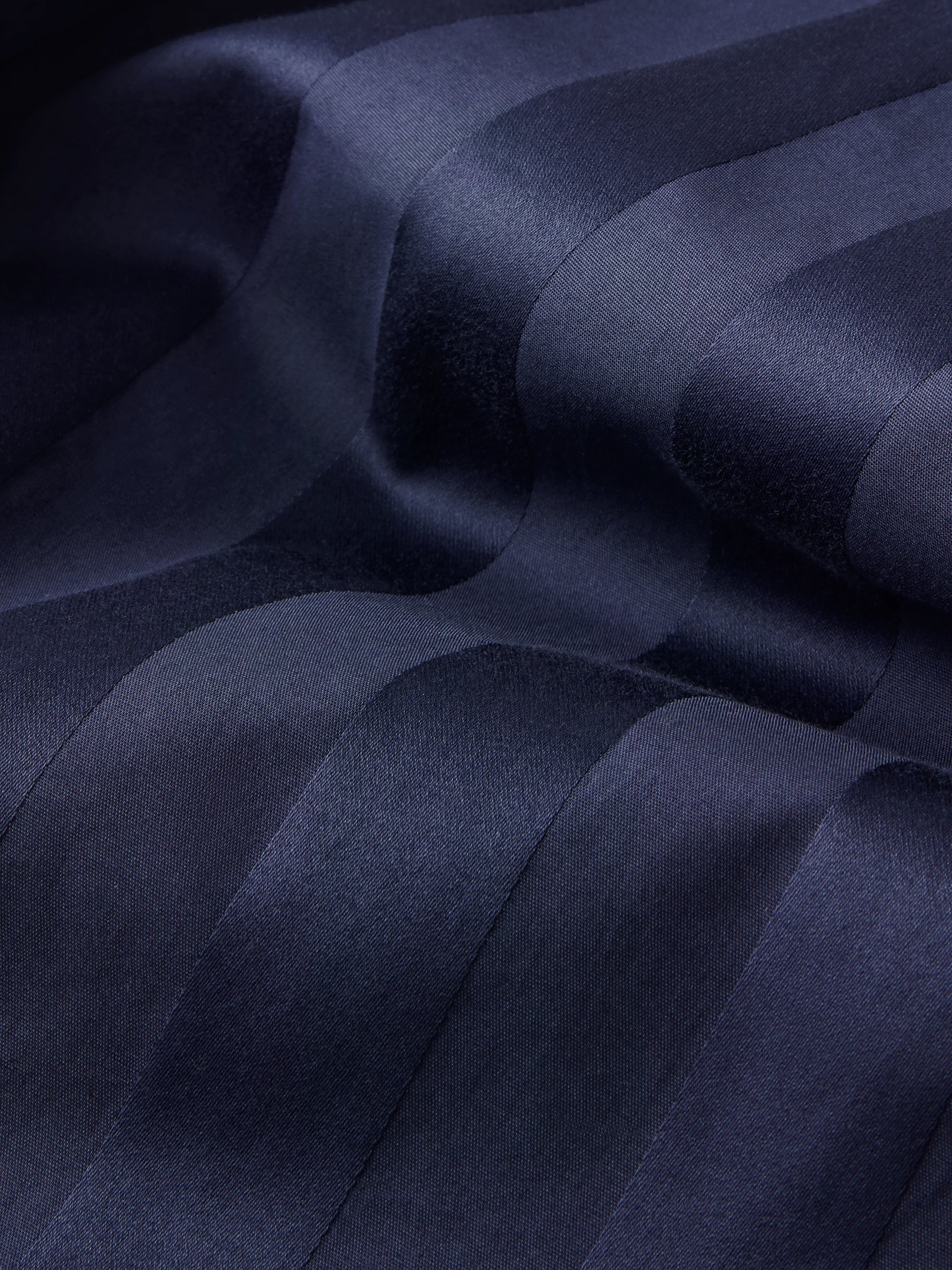 Lingfield Cotton Dressing Gown Navy Blue Stripe