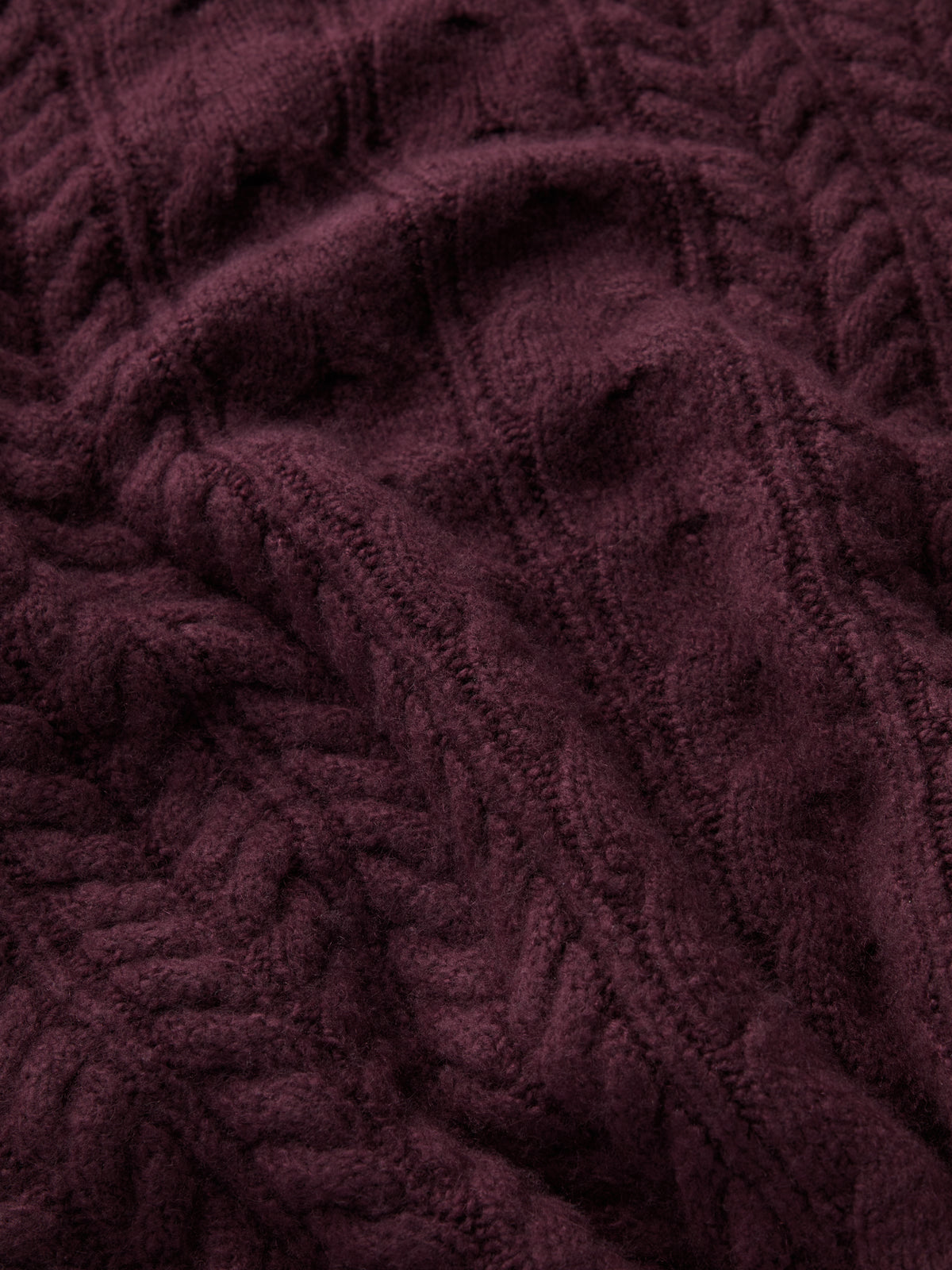 Phoebe Oversized Cashmere Cable Knit Sweater Burgundy