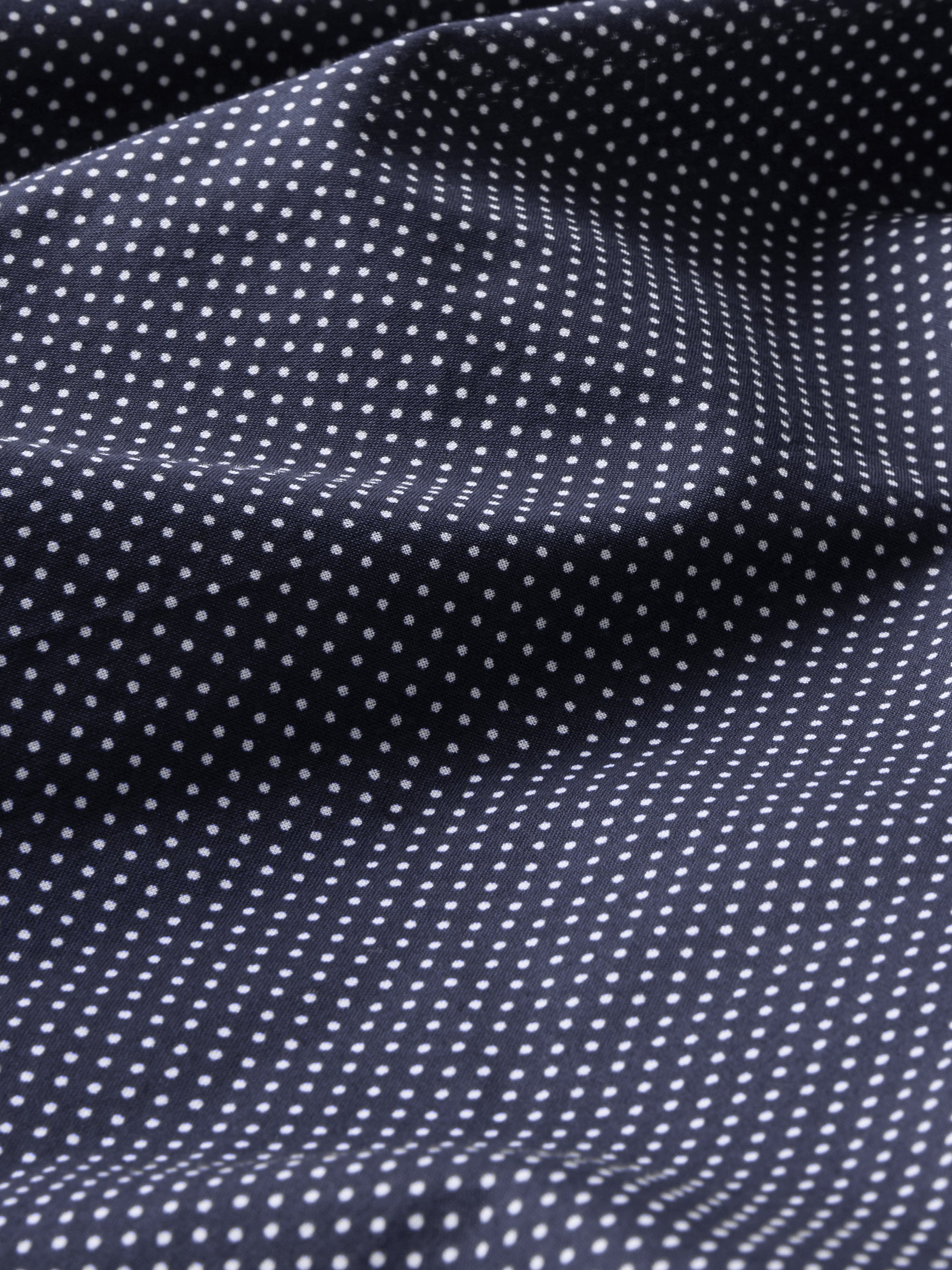 Plaza Cotton Batiste Dressing Gown Navy Blue Pin Dot