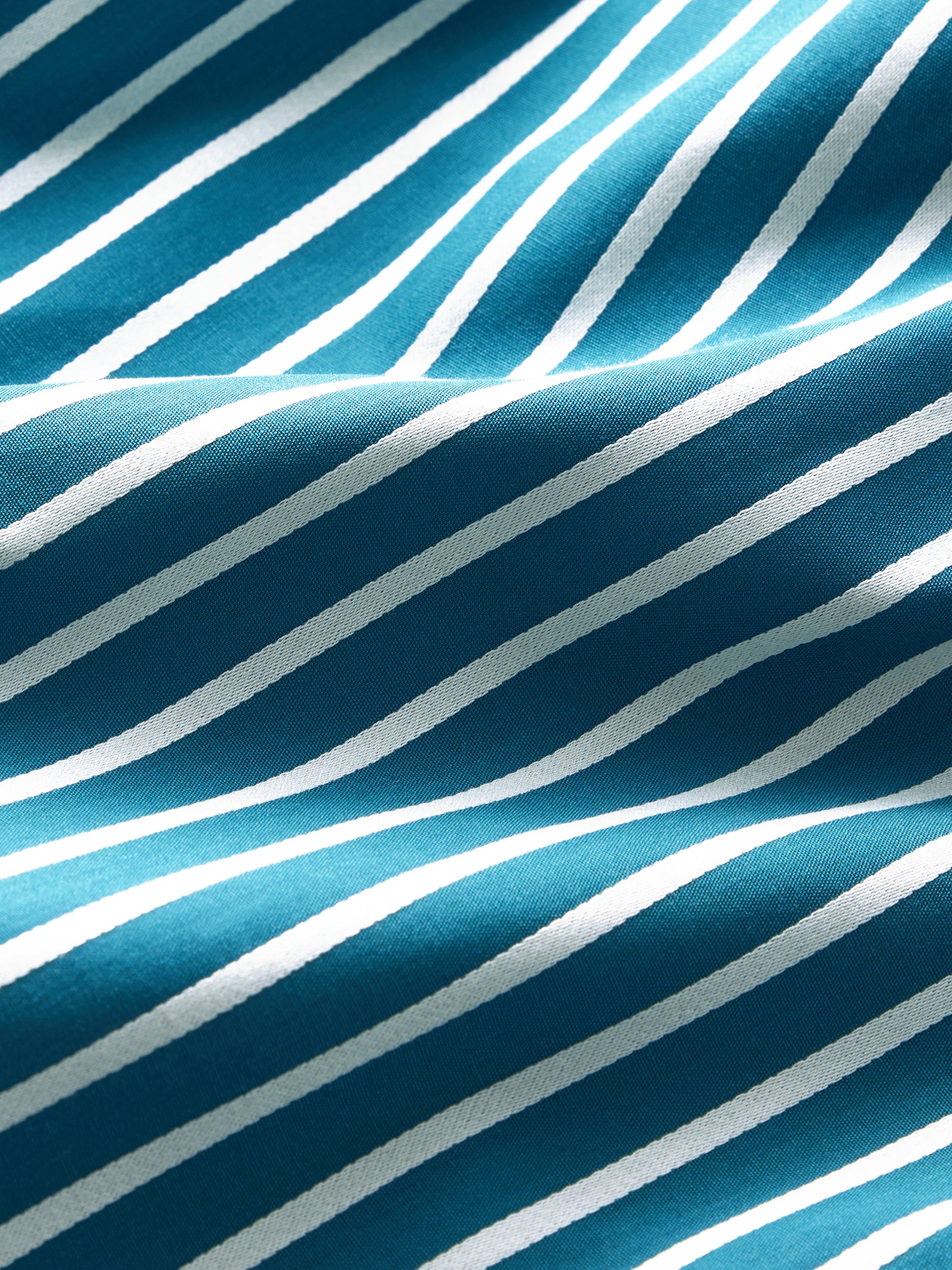 Men's Lounge Trousers Royal Cotton Teal & White Stripe