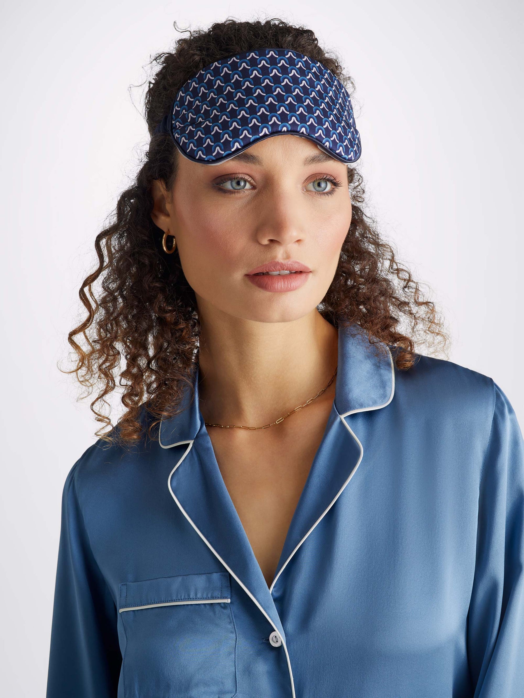 Eye Mask Brindisi 94 Silk Satin Navy