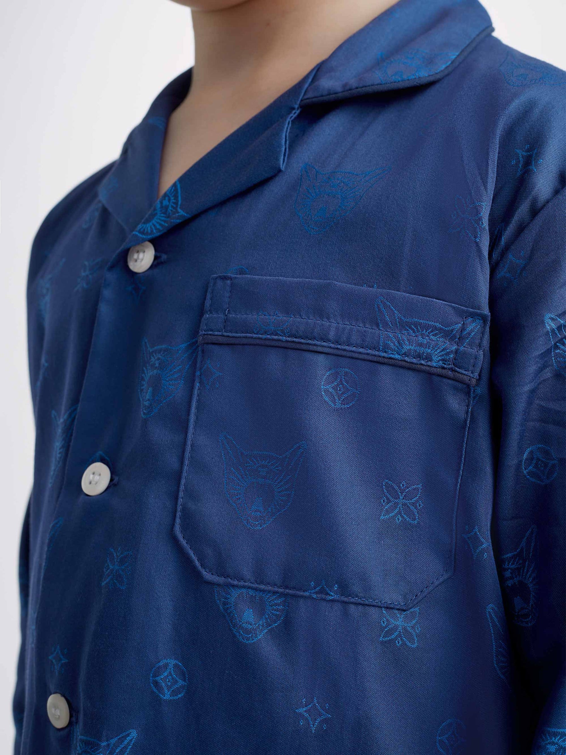 Kids' Pyjamas Paris 24 Cotton Jacquard Navy