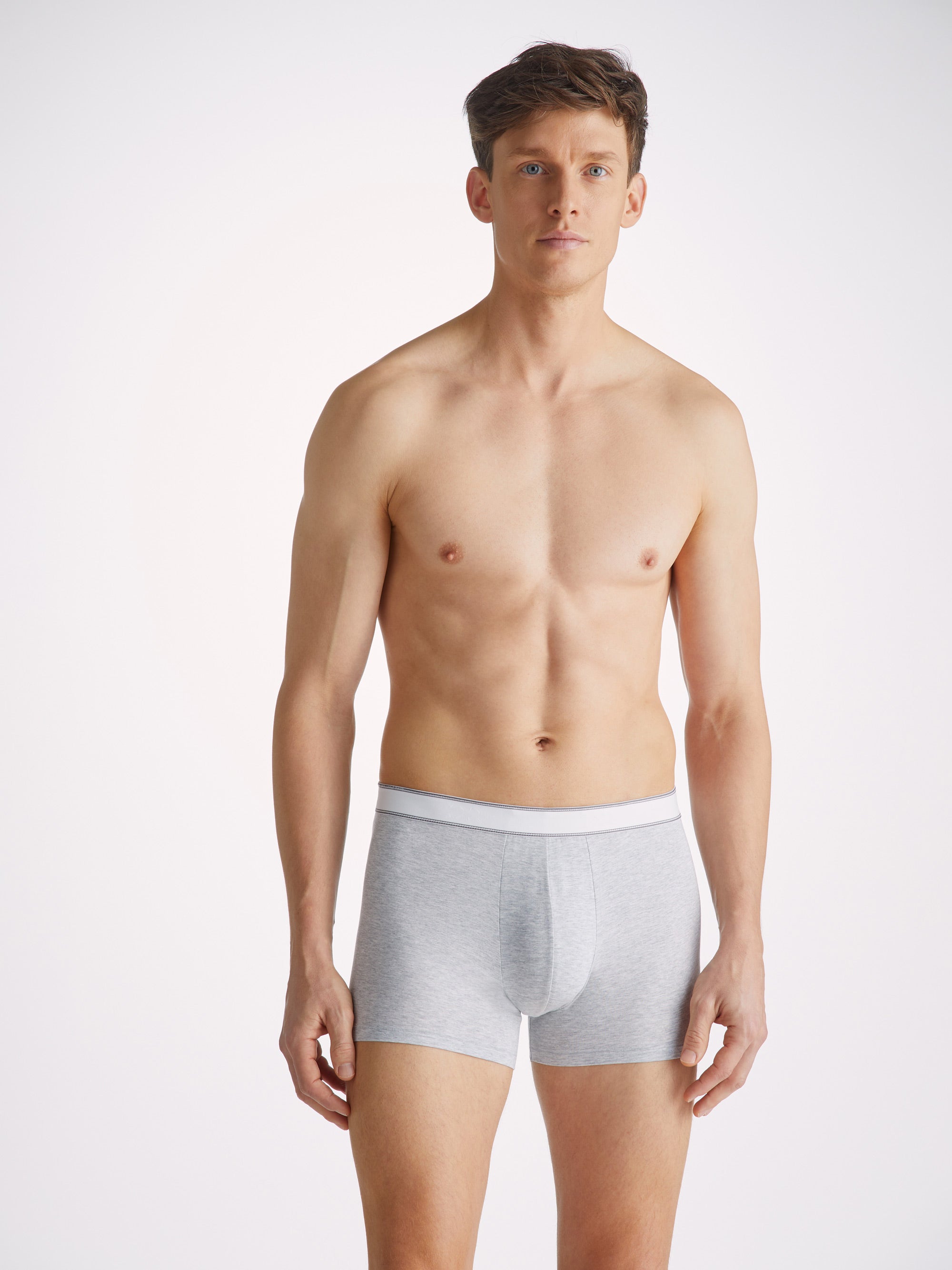 Light grey marle Mens Jersey Knit Boxer