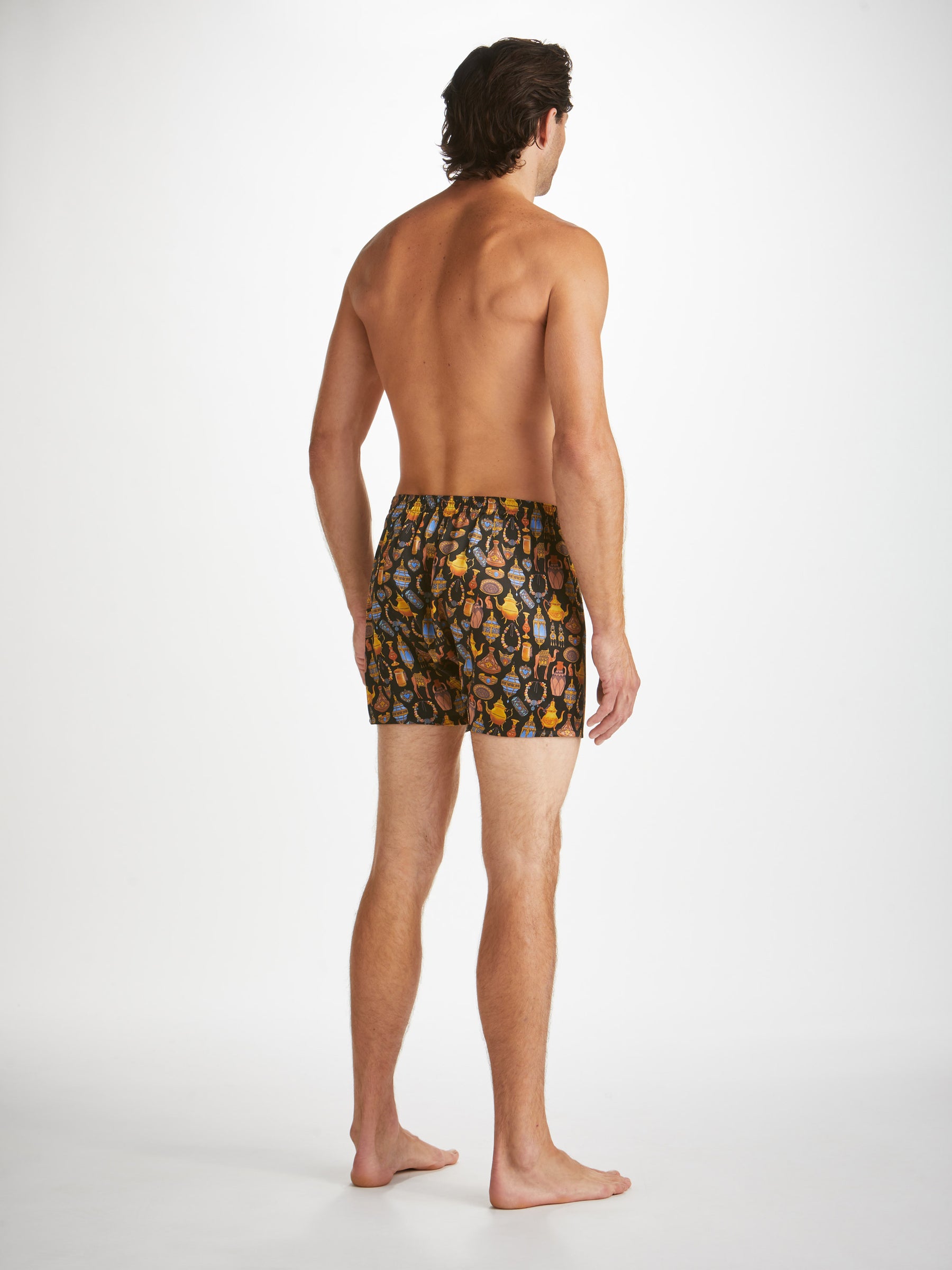 Men's Classic Fit Boxers Brindisi 100 Silk Satin Black