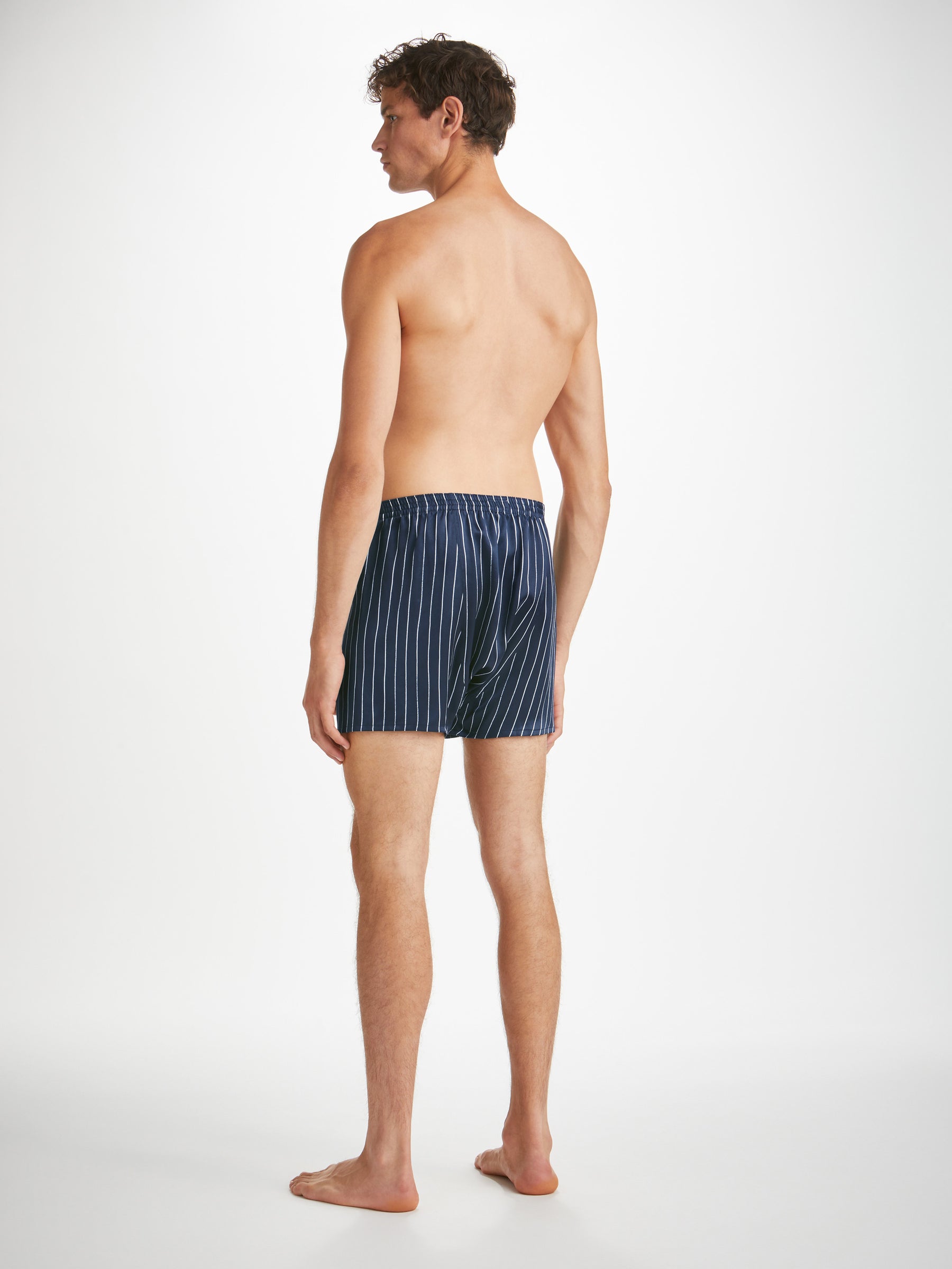 Men's Classic Fit Boxers Brindisi 102 Silk Satin Navy