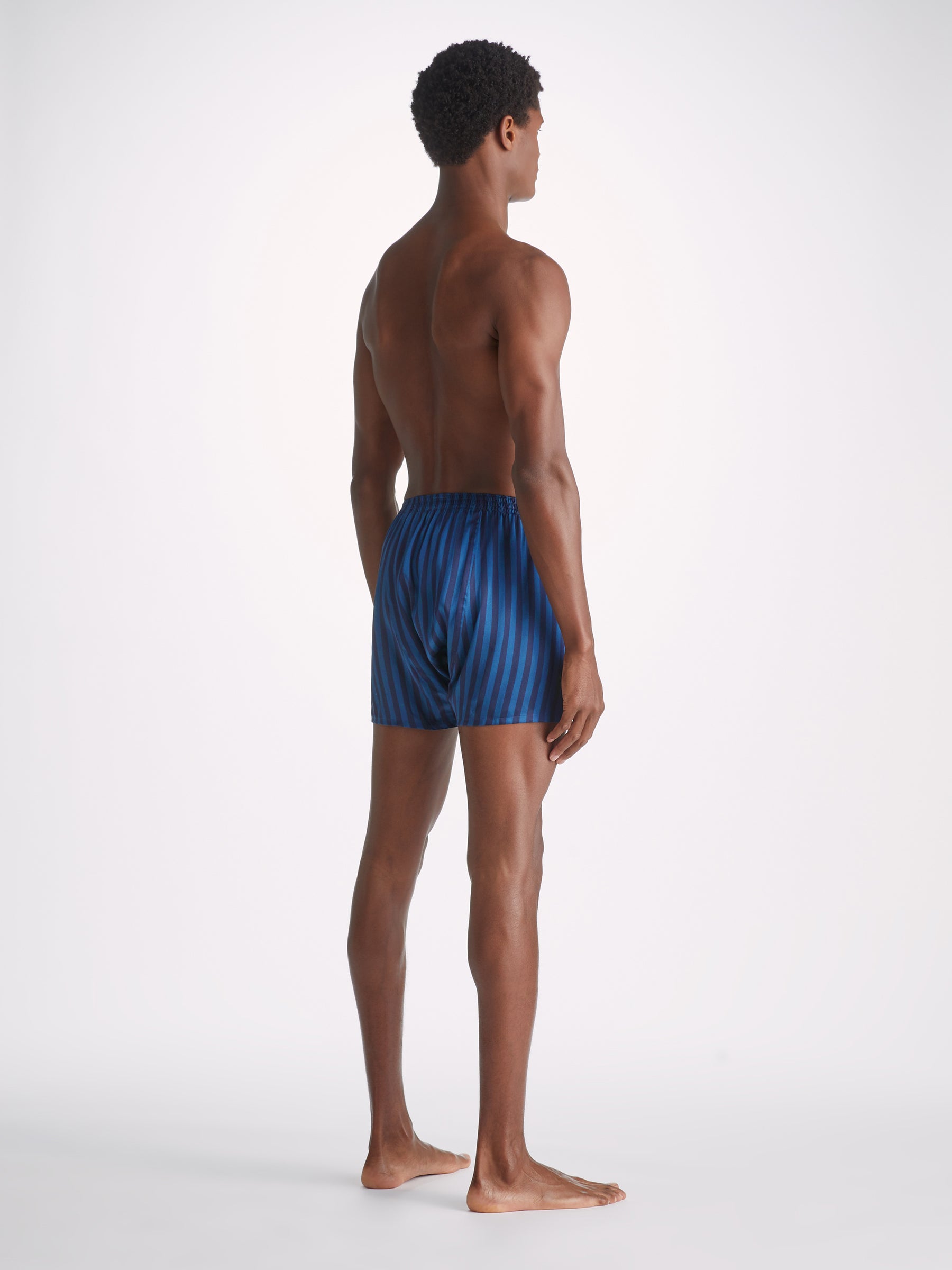 Men's Classic Fit Boxers Brindisi 92 Silk Satin Navy