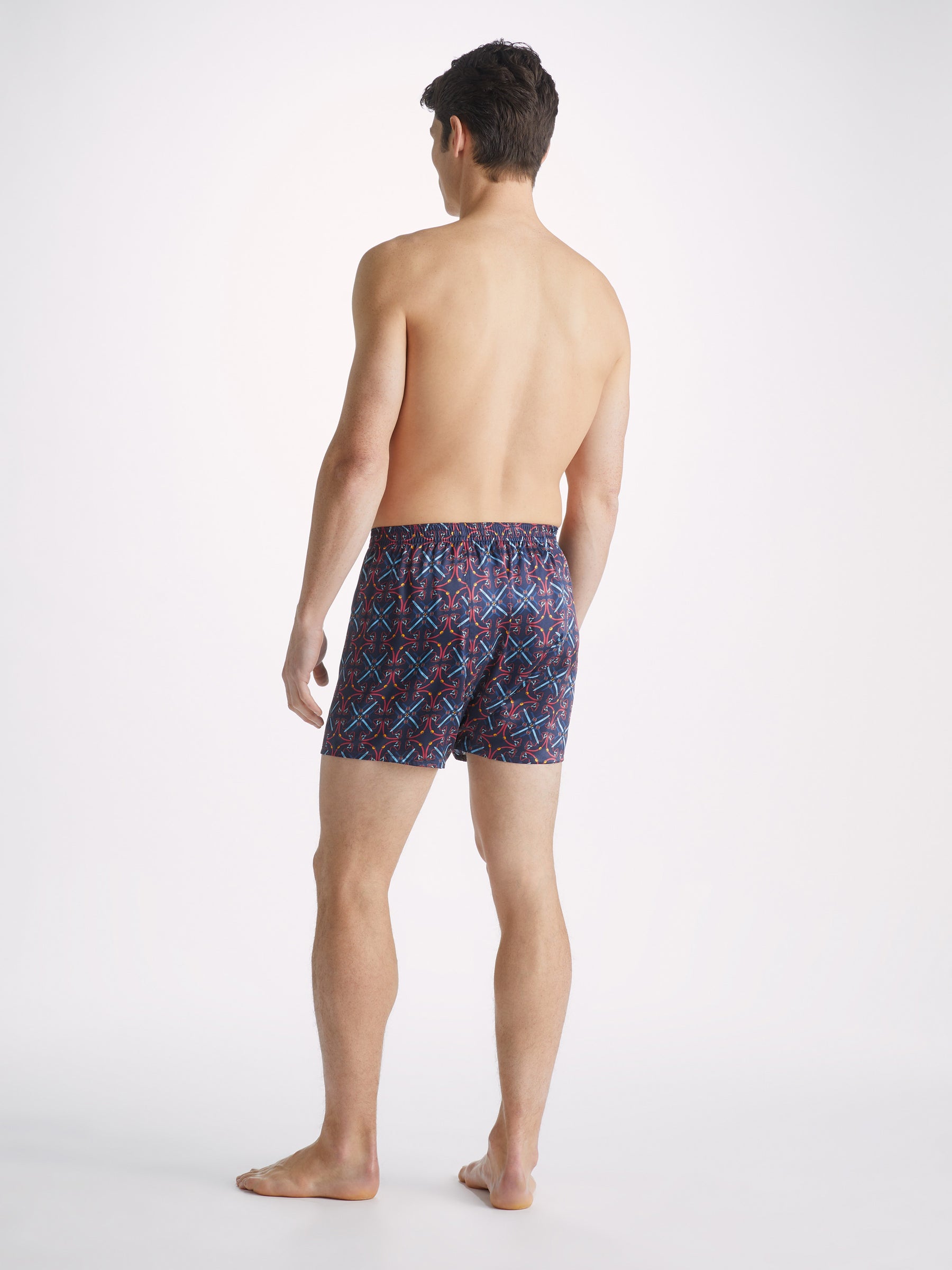 Men's Classic Fit Boxers Brindisi 93 Silk Satin Navy