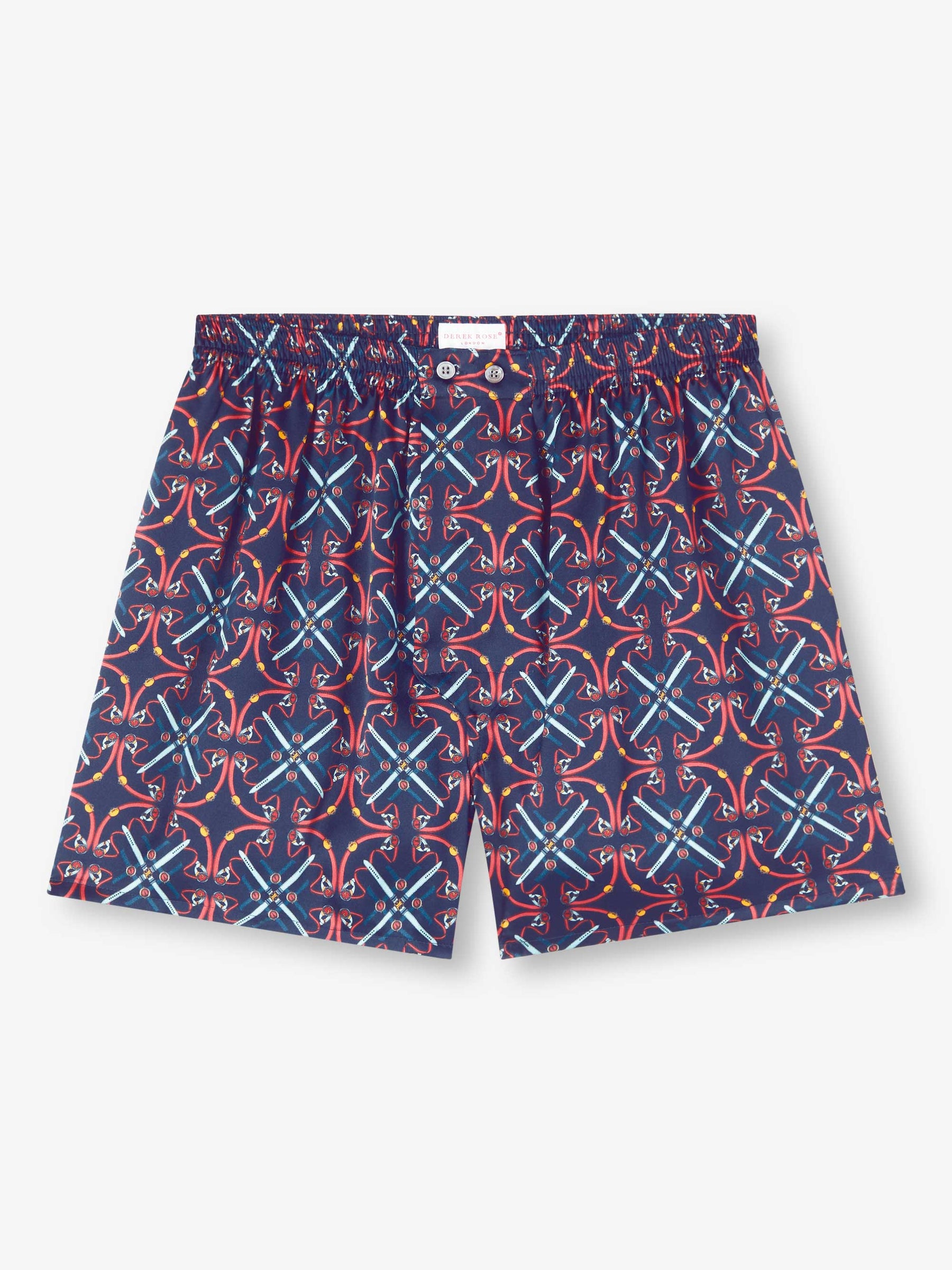 Men's Classic Fit Boxers Brindisi 93 Silk Satin Navy