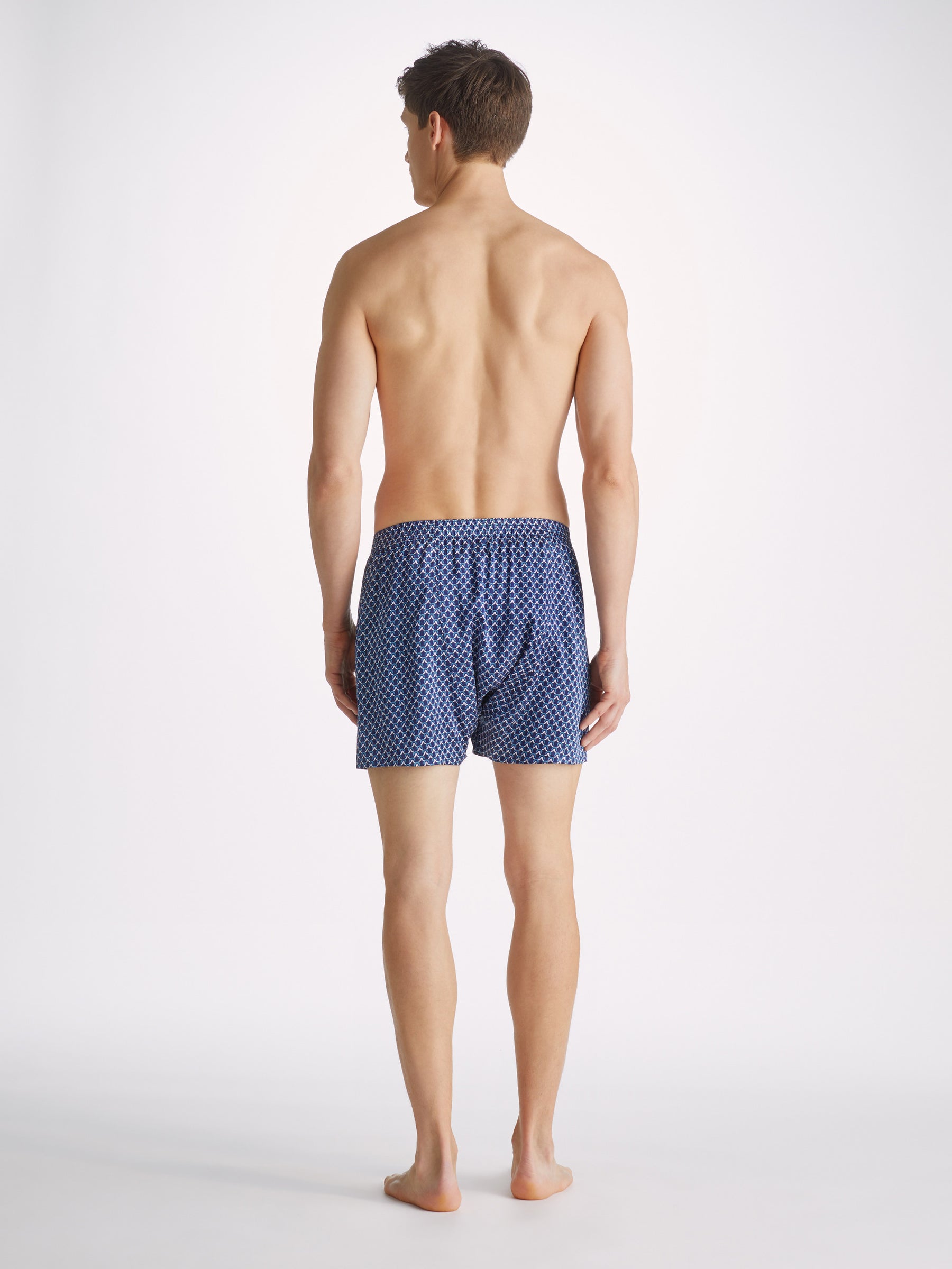 Men's Classic Fit Boxers Brindisi 94 Silk Satin Navy