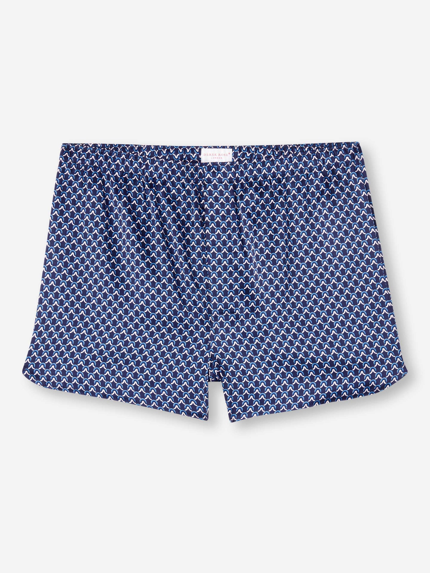 Men's Classic Fit Boxers Brindisi 94 Silk Satin Navy