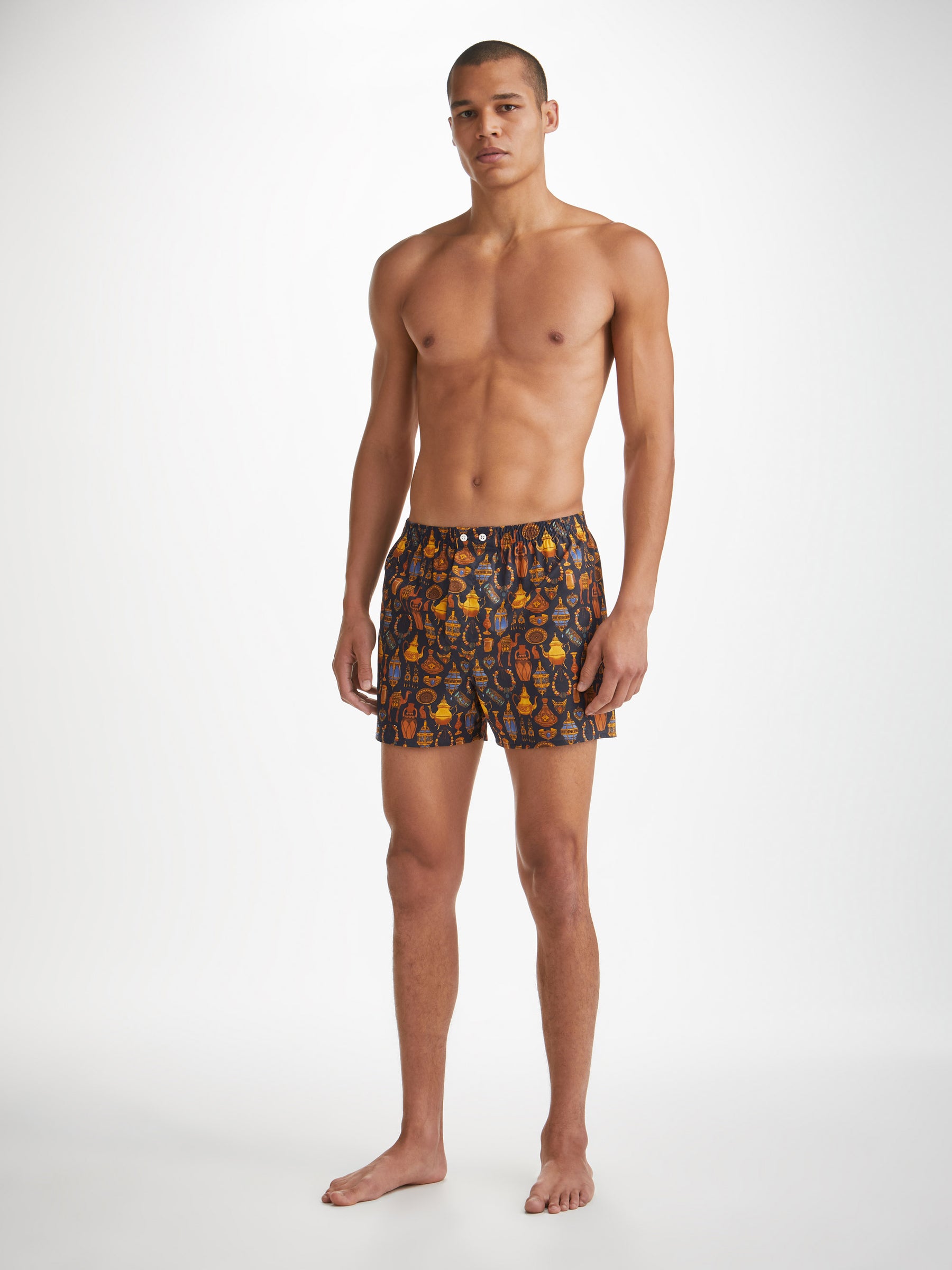 Men's Classic Fit Boxers Ledbury 71 Cotton Batiste Navy