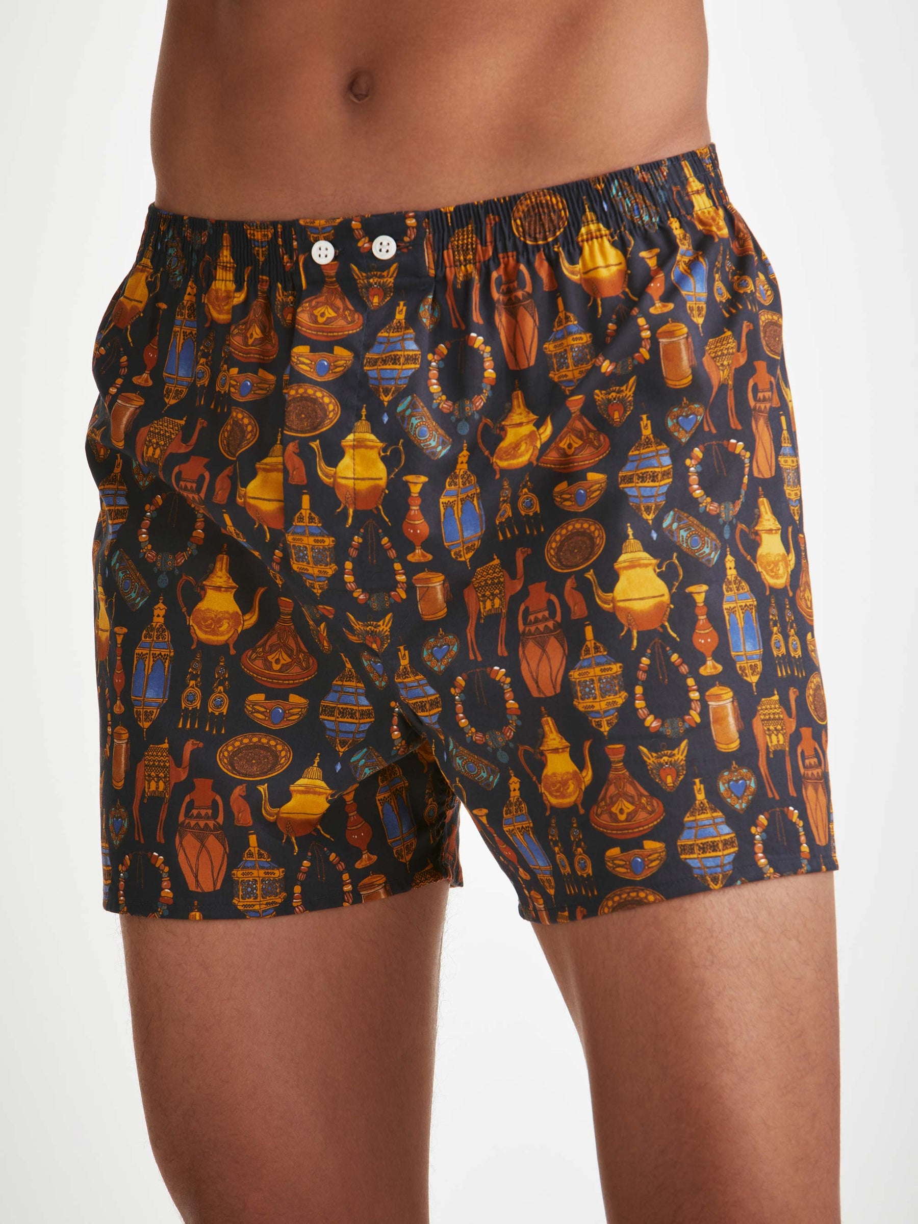 Men's Classic Fit Boxers Ledbury 71 Cotton Batiste Navy