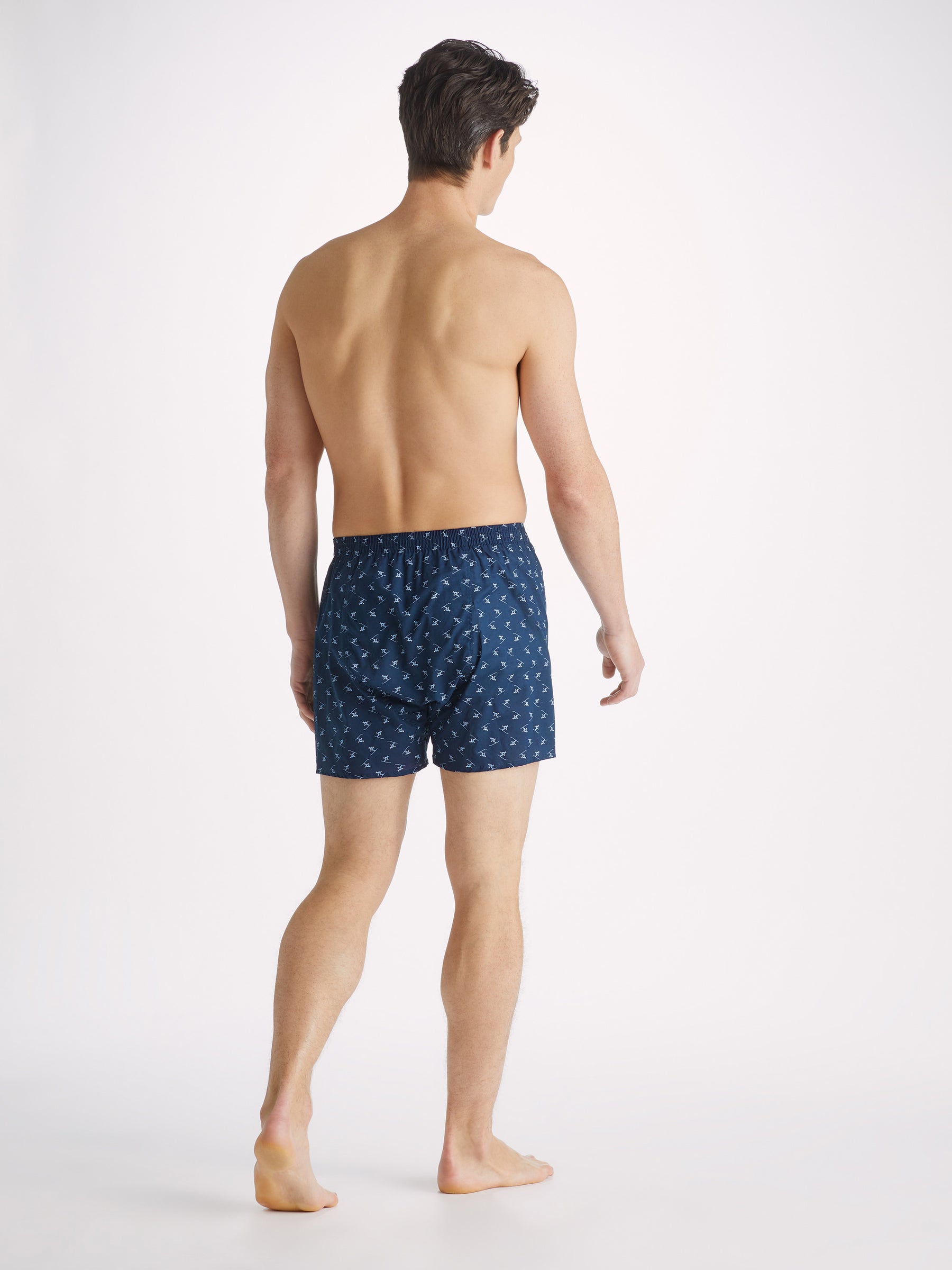 Men's Classic Fit Boxers Nelson 95 Cotton Batiste Blue