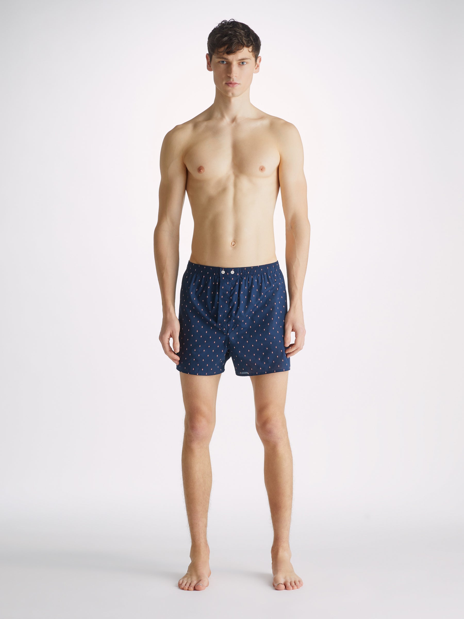 Men's Classic Fit Boxers Nelson 96 Cotton Batiste Navy