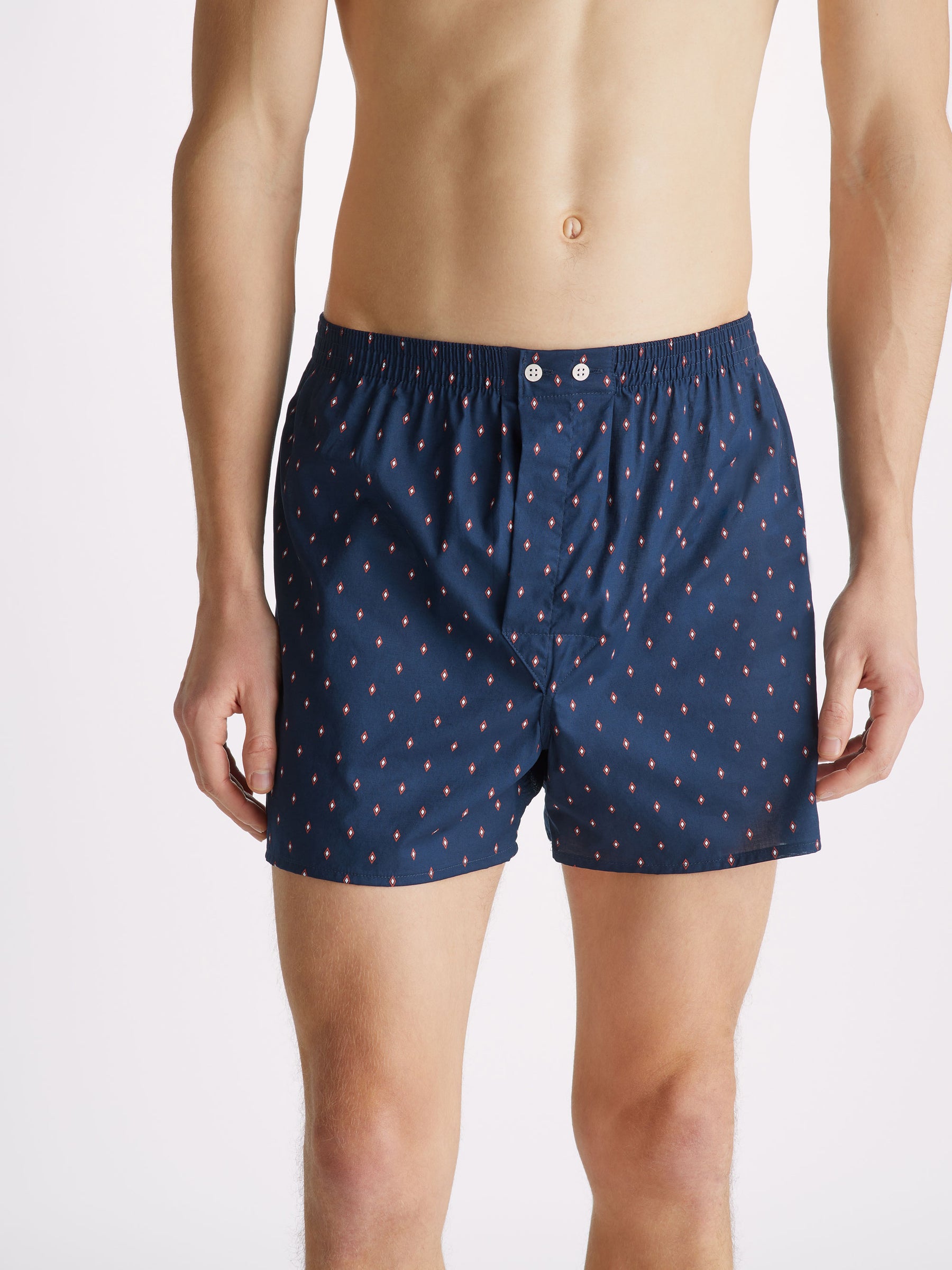 Men's Classic Fit Boxers Nelson 96 Cotton Batiste Navy