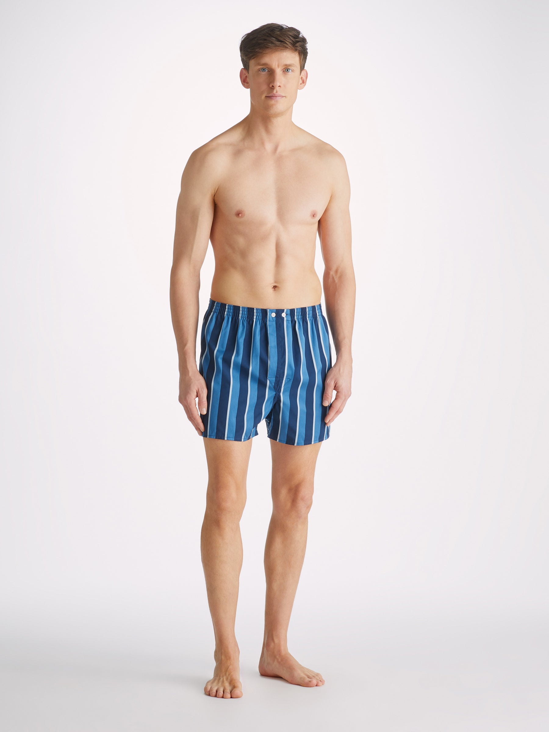 Men's Classic Fit Boxers Royal 220 Cotton Blue