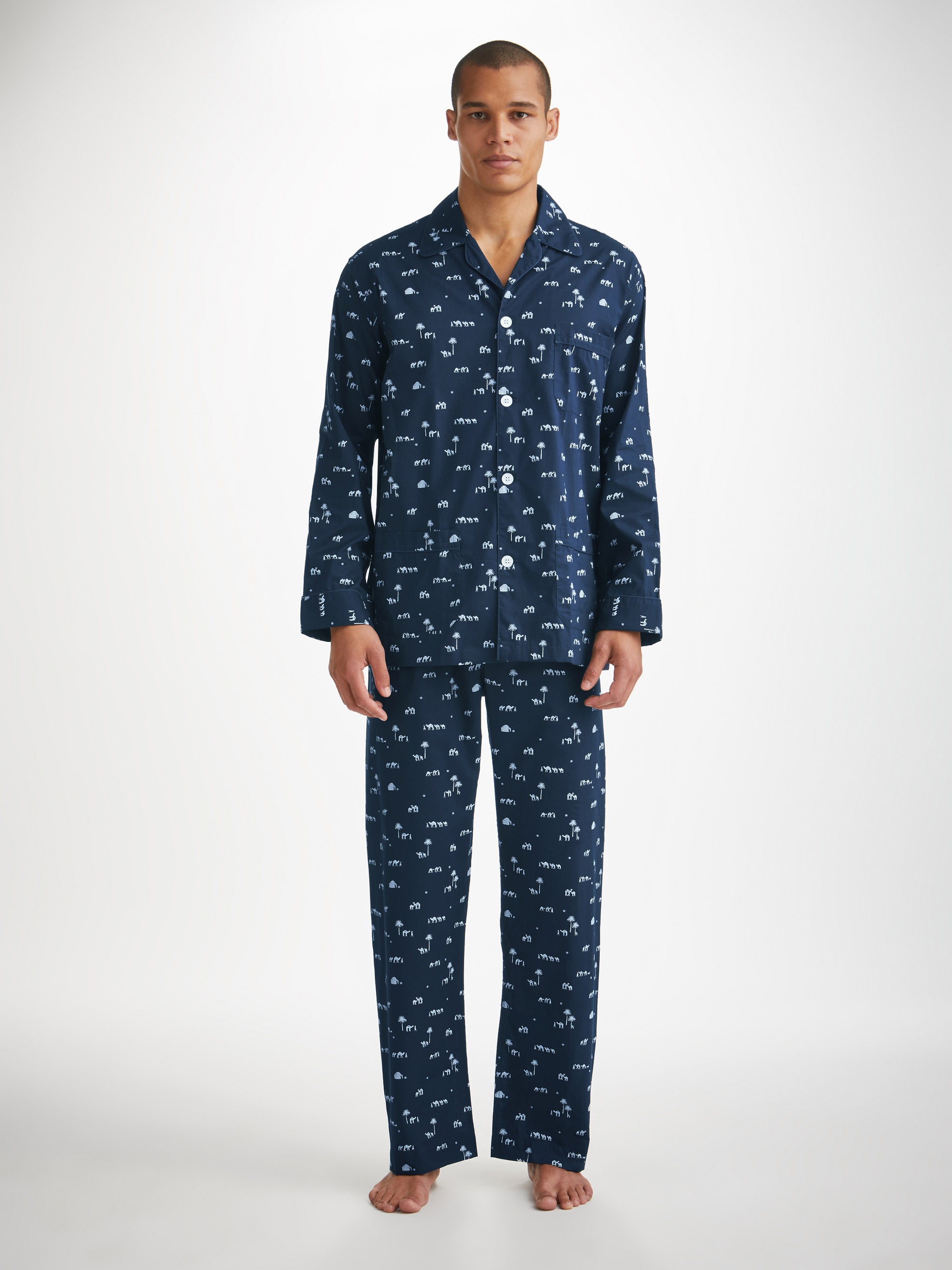 Men's Classic Fit Pyjamas Nelson 99 Cotton Batiste Navy