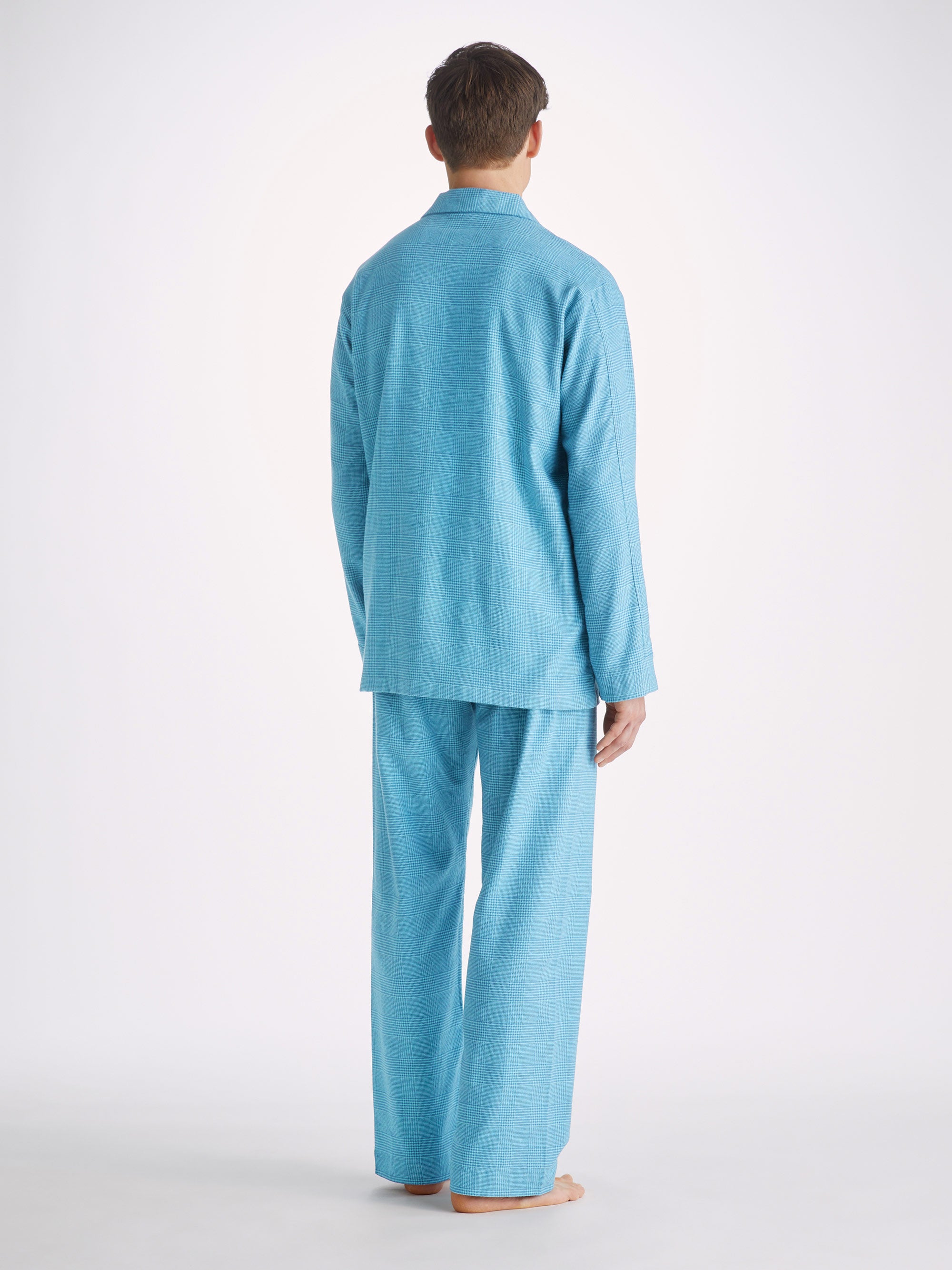 Men's Classic Fit Pyjamas Kelburn 34 Brushed Cotton Blue