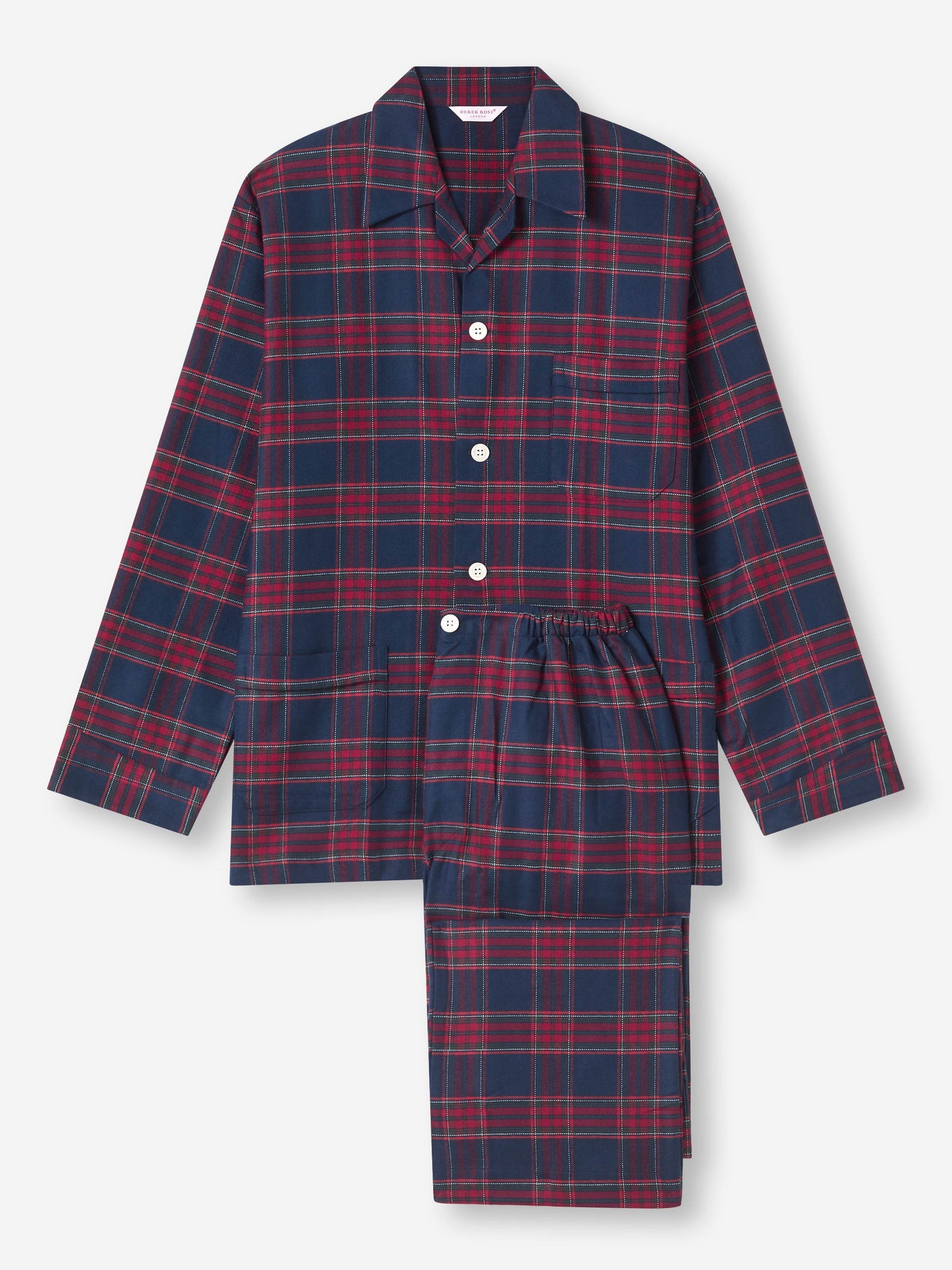 Men's Classic Fit Pyjamas Kelburn 36 Brushed Cotton Multi