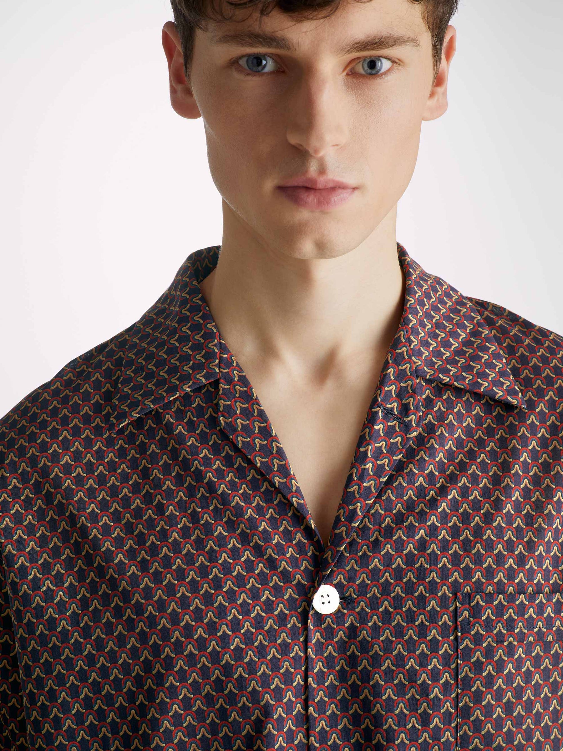Men's Classic Fit Pyjamas Ledbury 65 Cotton Batiste Multi