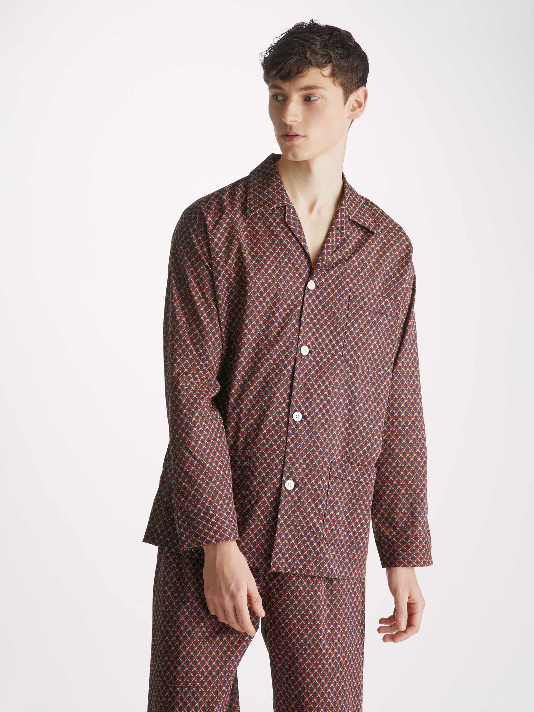 Men's Classic Fit Pyjamas Ledbury 65 Cotton Batiste Multi