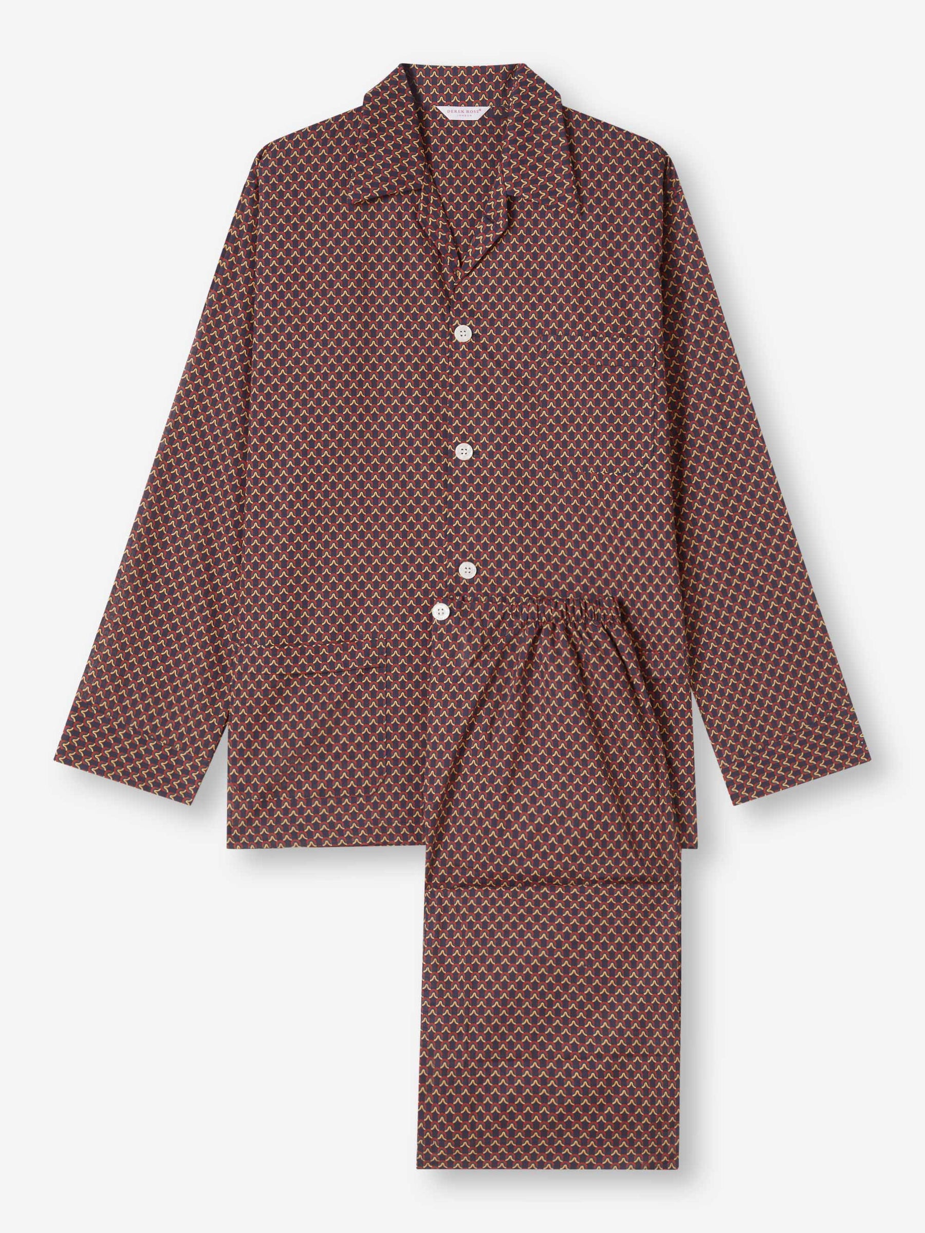 Men's Classic Fit Pyjamas Ledbury 65 Cotton Batiste Multi