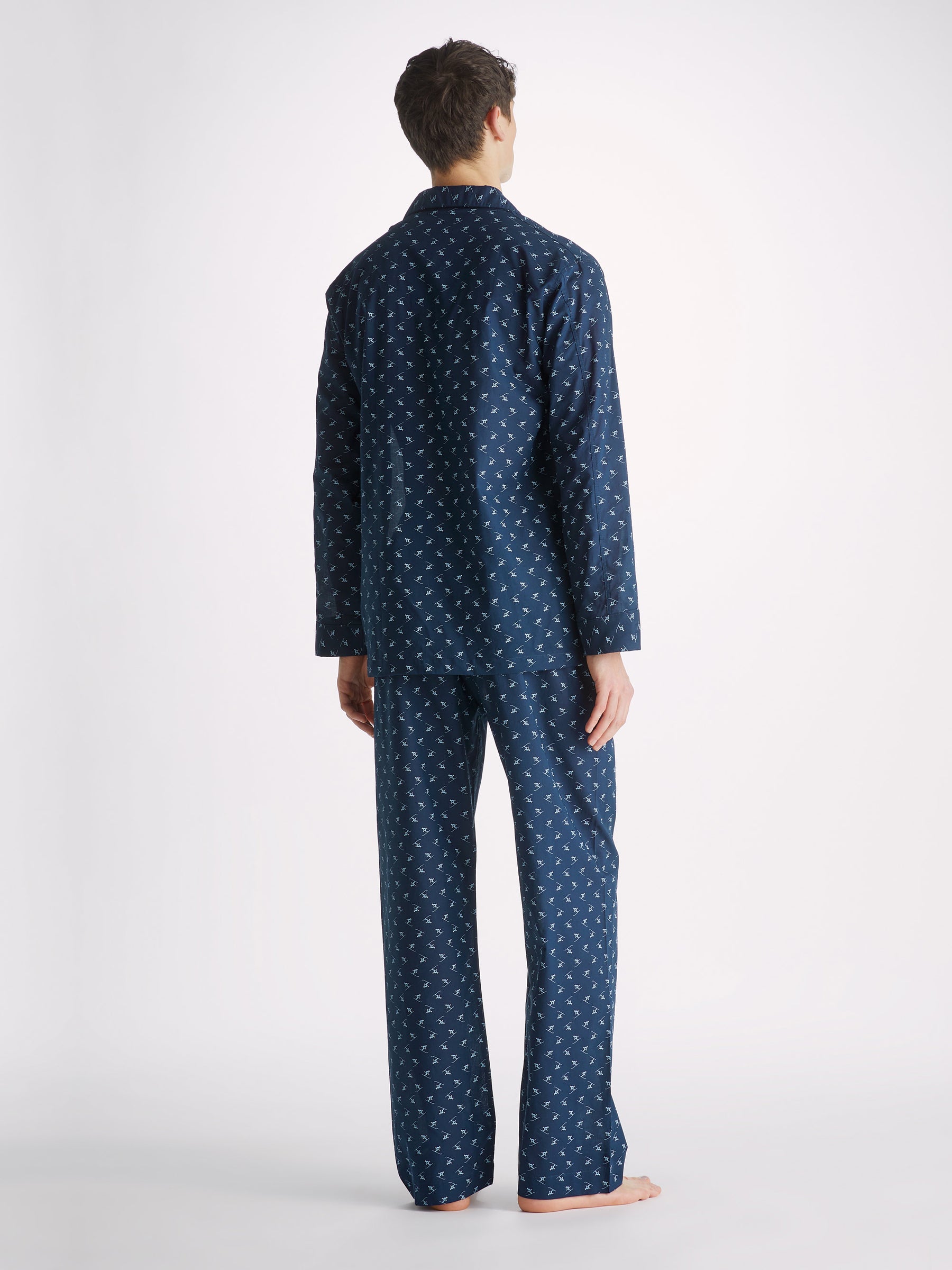 Men's Classic Fit Pyjamas Nelson 95 Cotton Batiste Blue