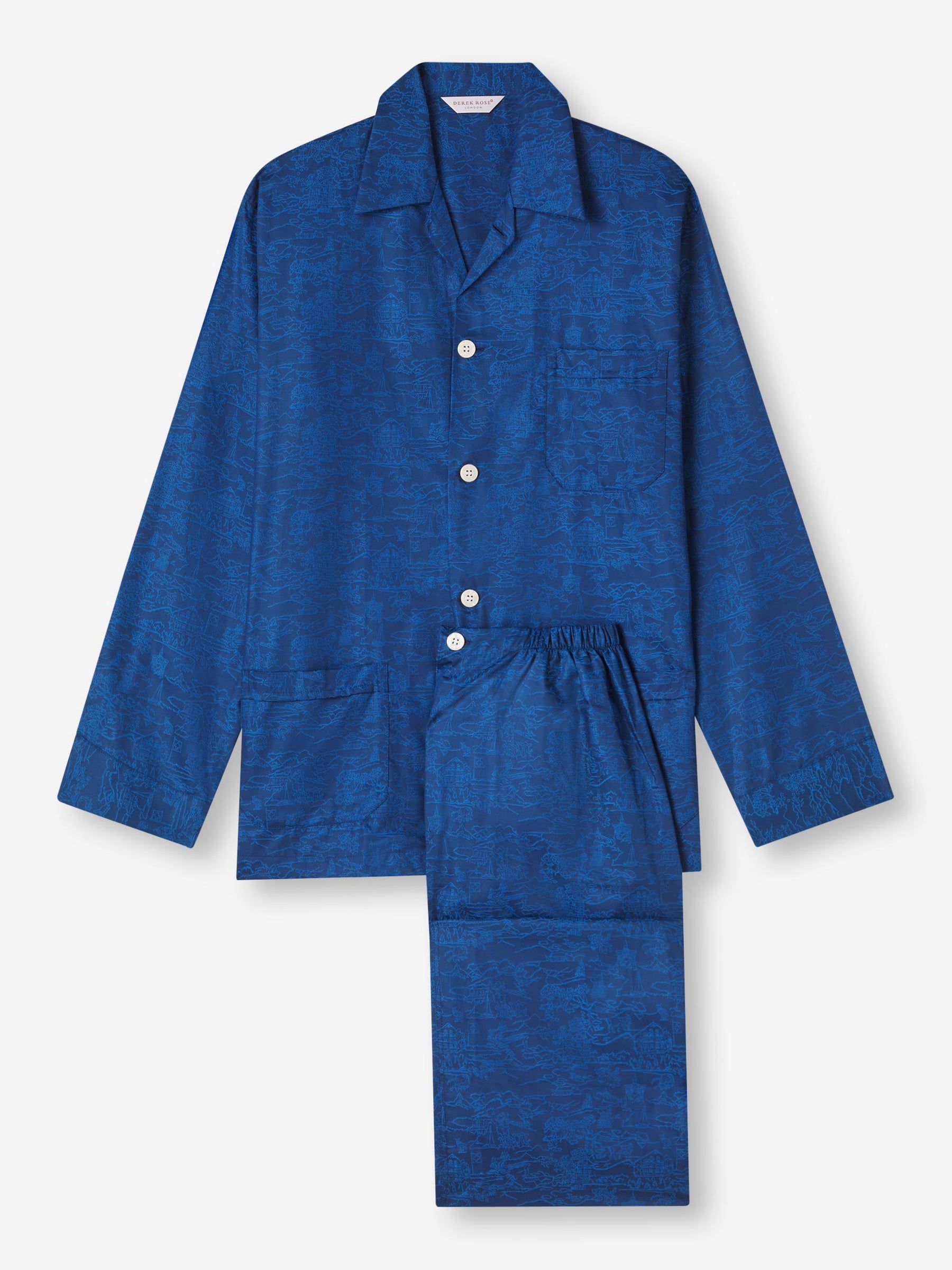 Men's Classic Fit Pyjamas Paris 25 Cotton Jacquard Navy