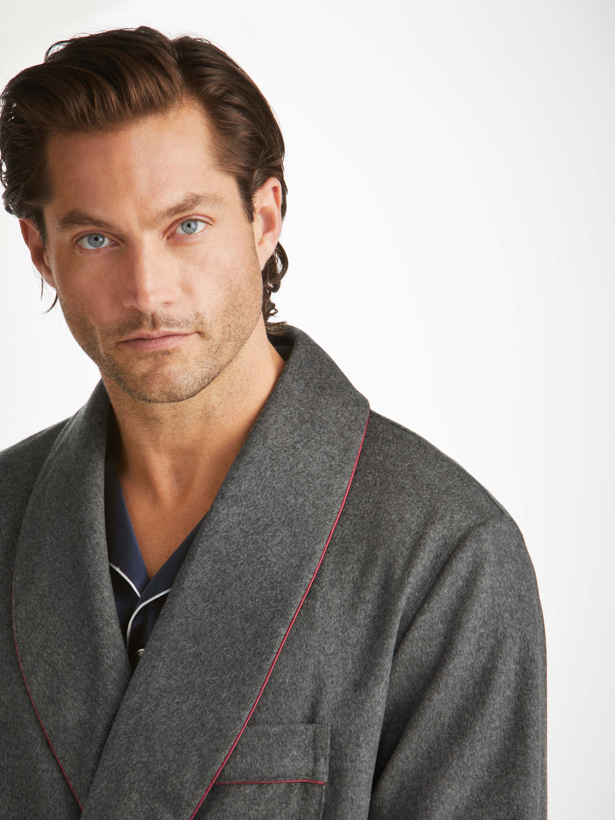 Men's Robe Duke Cashmere Charcoal