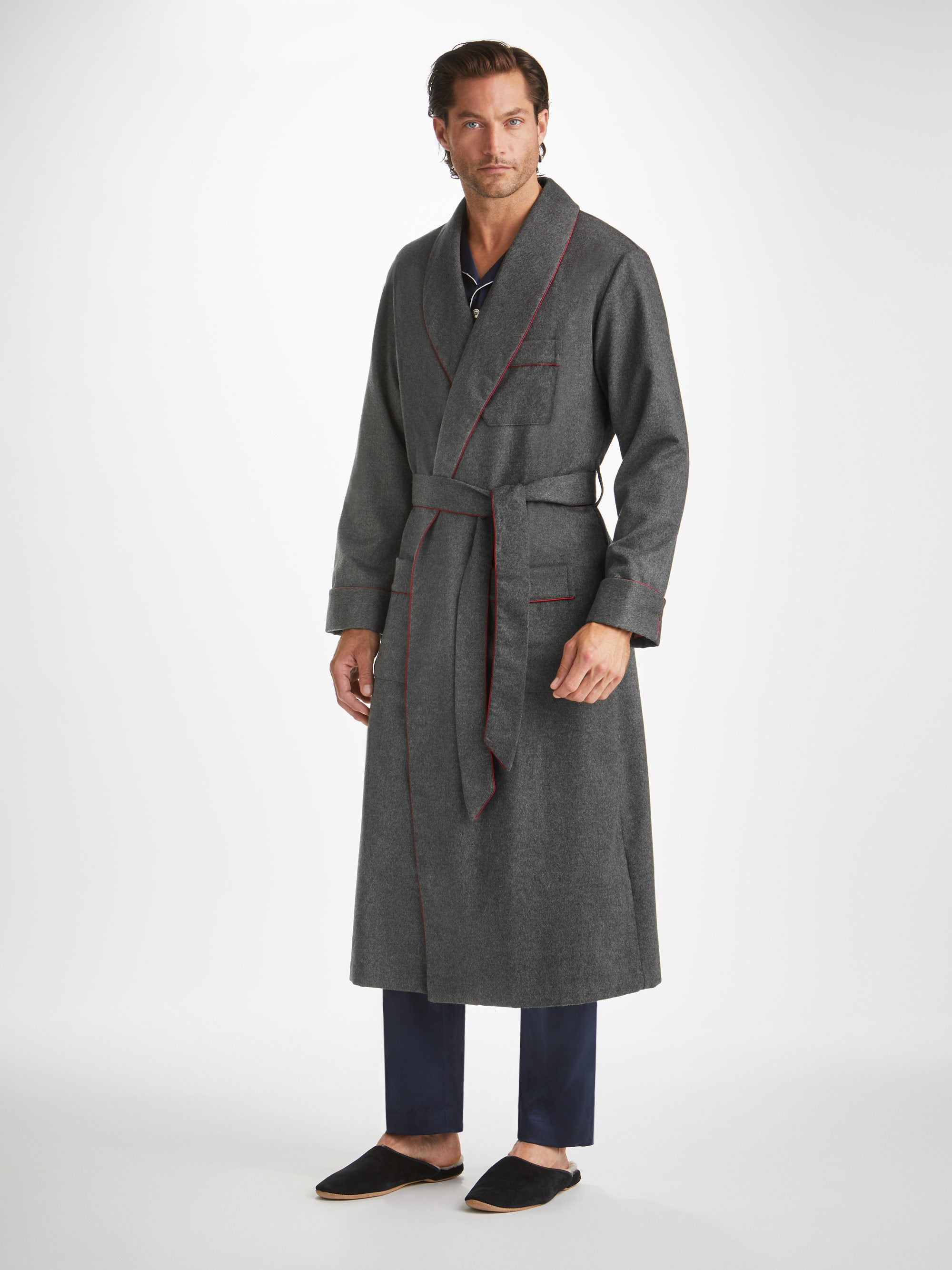 Men's Dressing Gown Duke Cashmere Charcoal