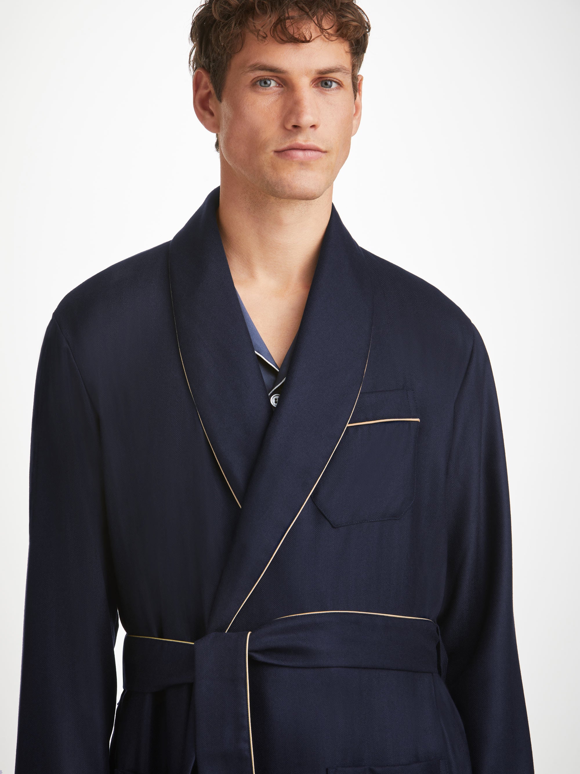 Men's Robe Duke Cashmere Navy