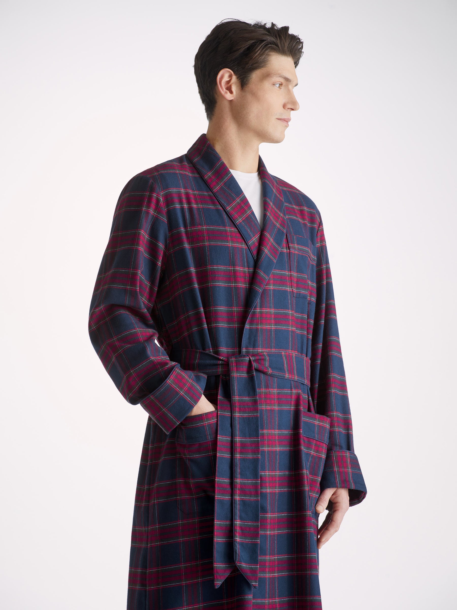 Men's Dressing Gown Kelburn 36 Brushed Cotton Multi