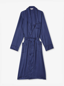 Men's Robe Woburn 8 Silk Satin Navy