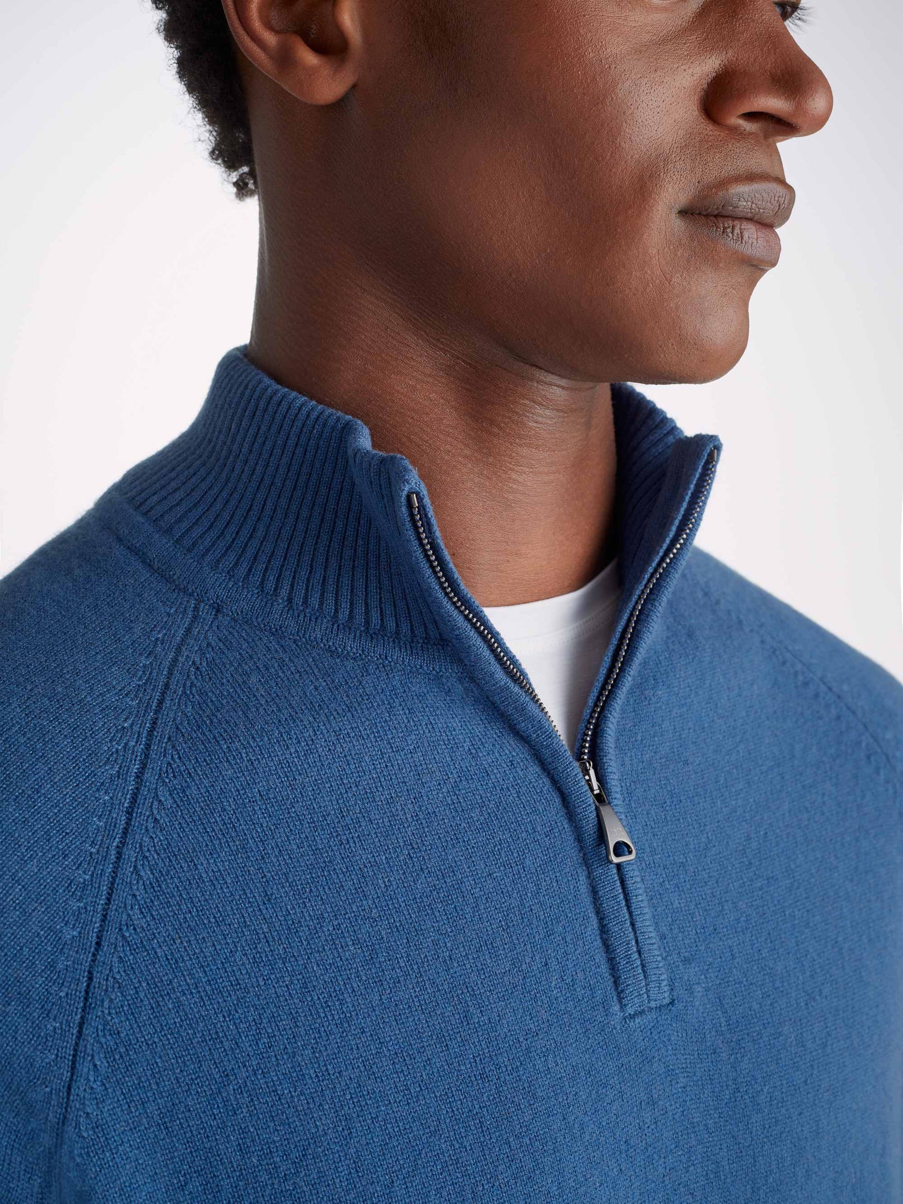 Men's Half-Zip Sweater Finley Cashmere Denim