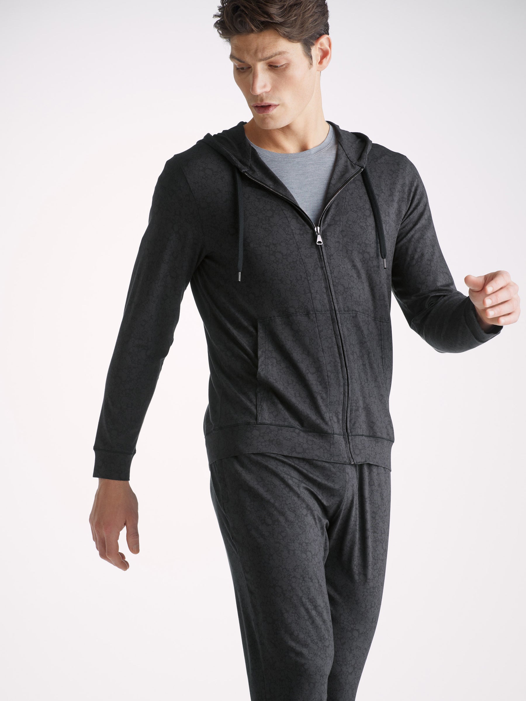 Men's Hoodie London 10 Micro Modal Black