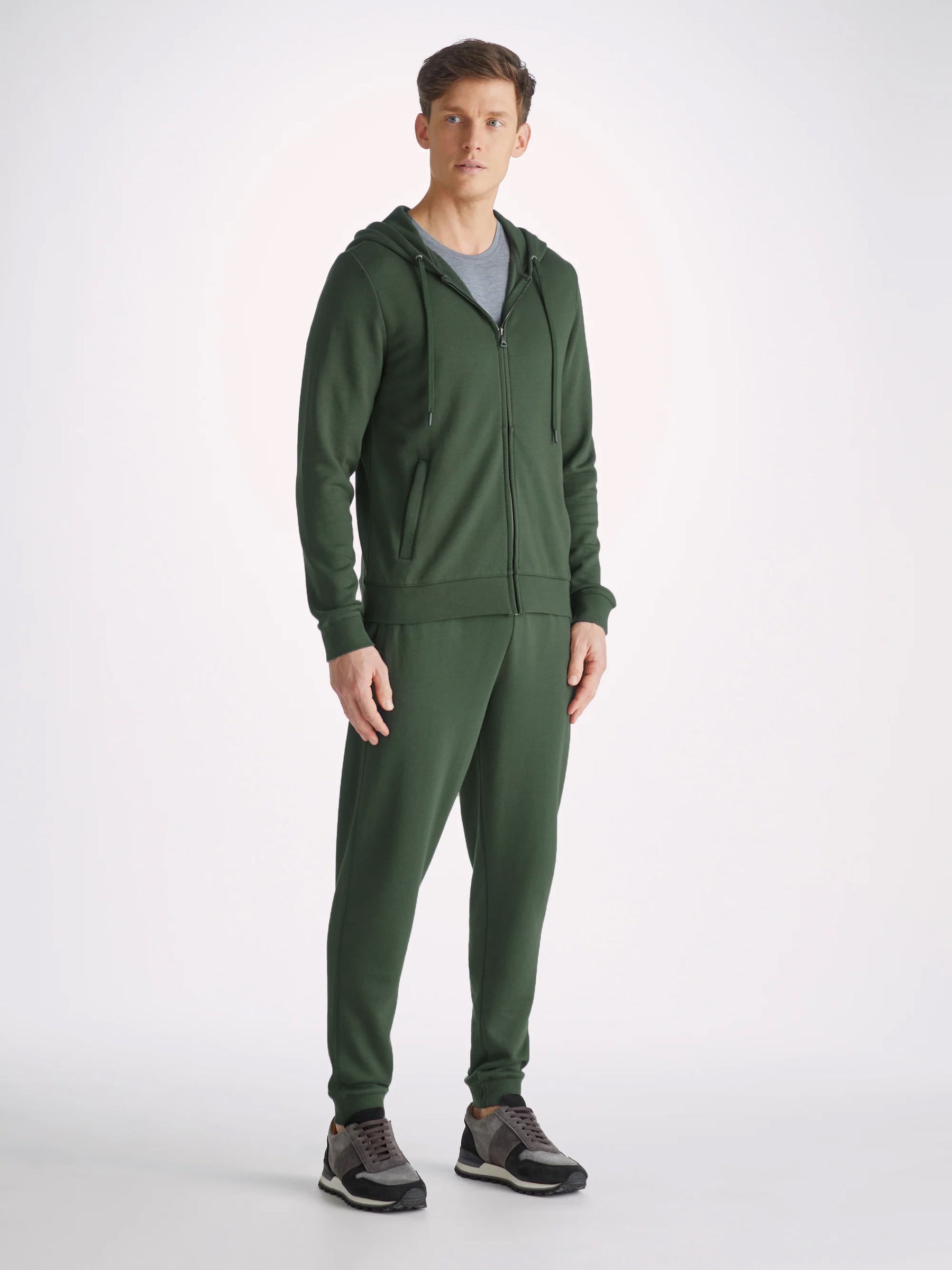Men's Hoodie Quinn Cotton Modal Hunter Green